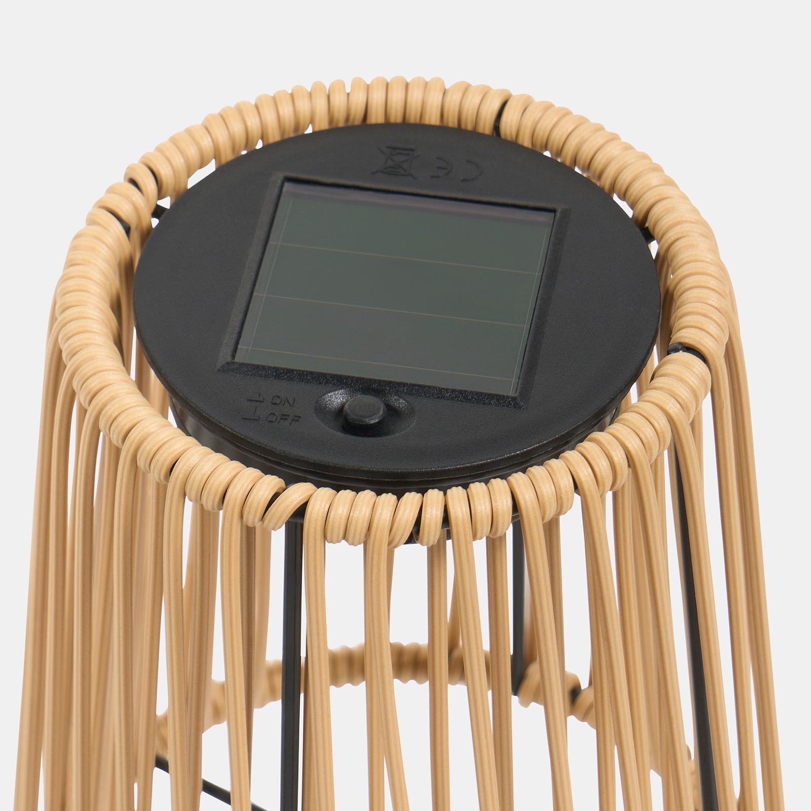 OHS Solar Table Lamp Rattan Cordless Outdoor Garden Light Dusk Sensor