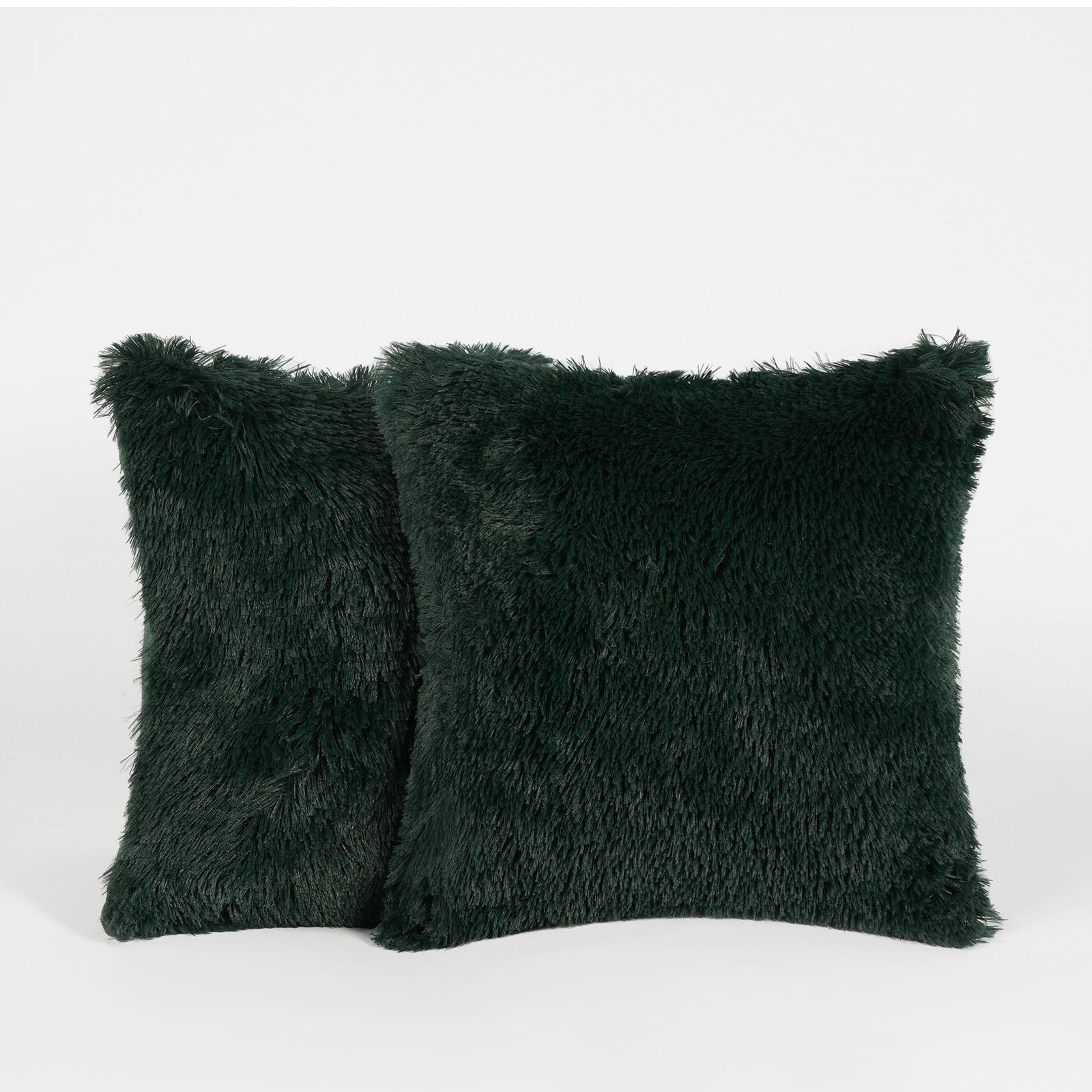 Sienna Set of 2 Fluffy Cushion Covers Shaggy Set Scatter Sofa 18