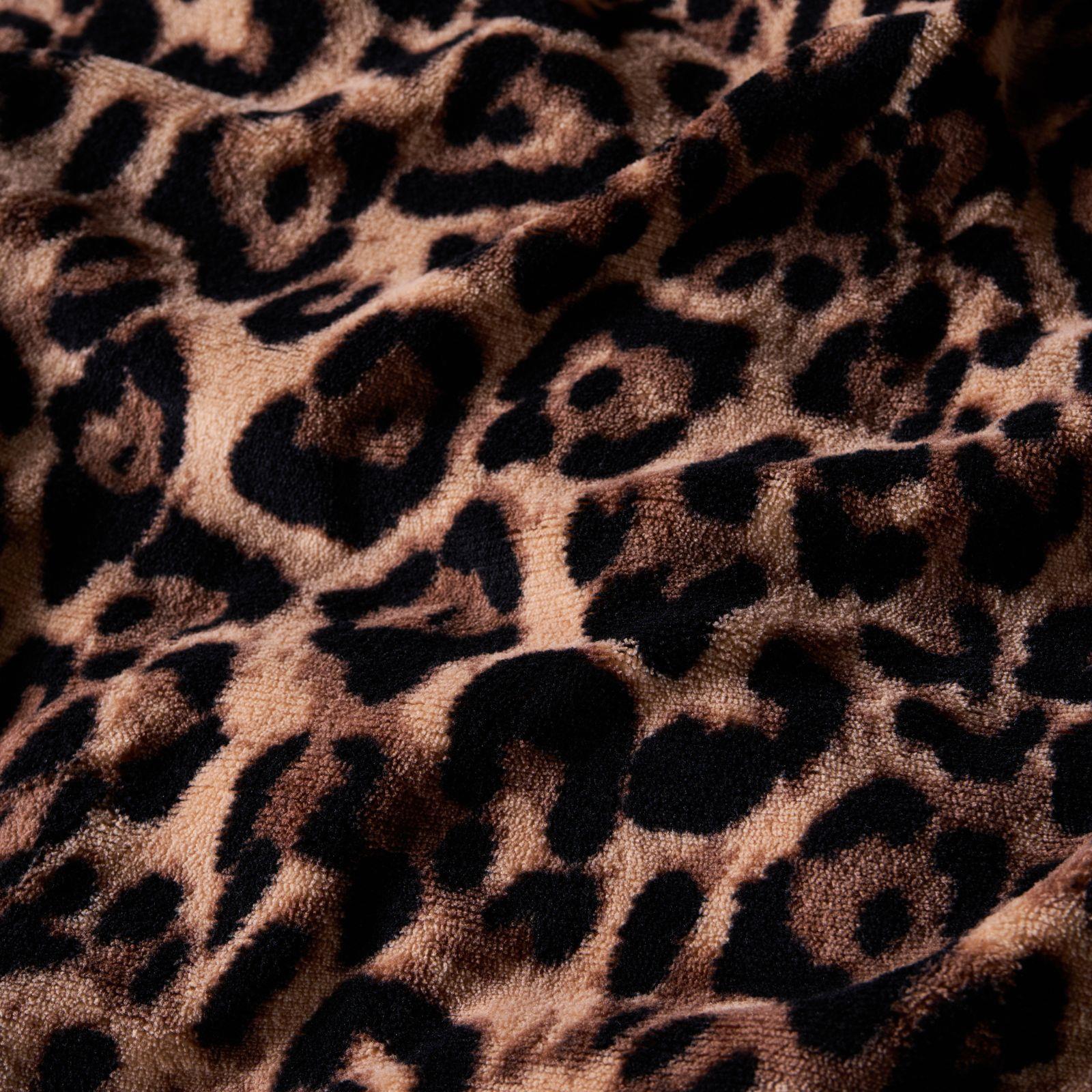 OHS Leopard Bedding Set Sherpa Fleece Reversible Duvet Cover with Pillowcase