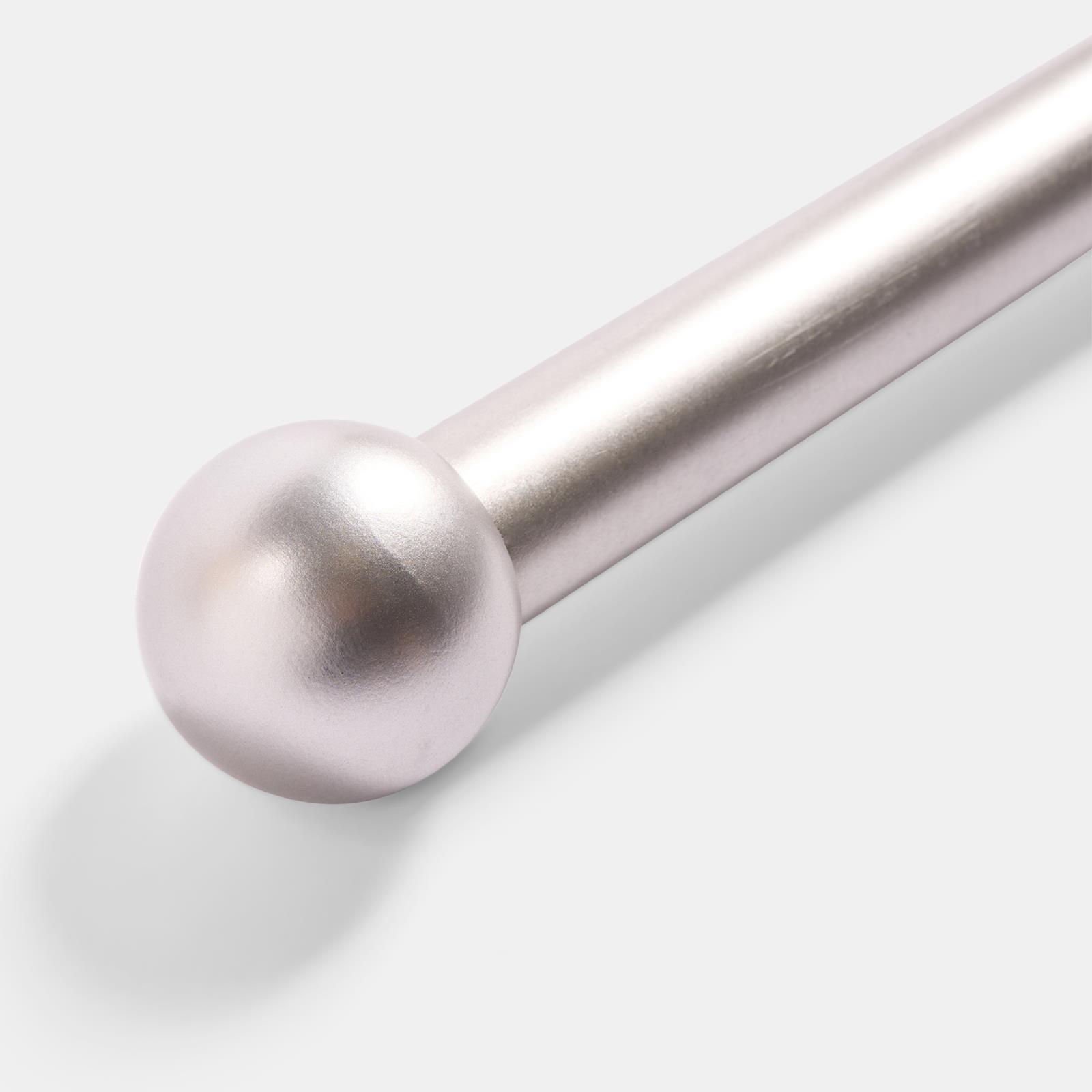 OHS 120-200cm Curtain Pole Extendable Metal 28mm Ball Trumpet Twist Finnials
