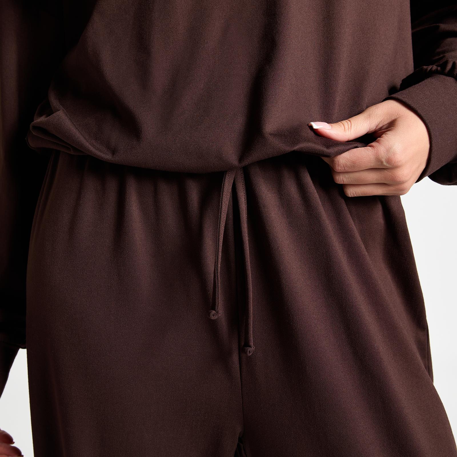 OHS Bubble Hem Co-Ord Set Hoodie Drawstring Relaxed Joggers Tracksuit Loungewear