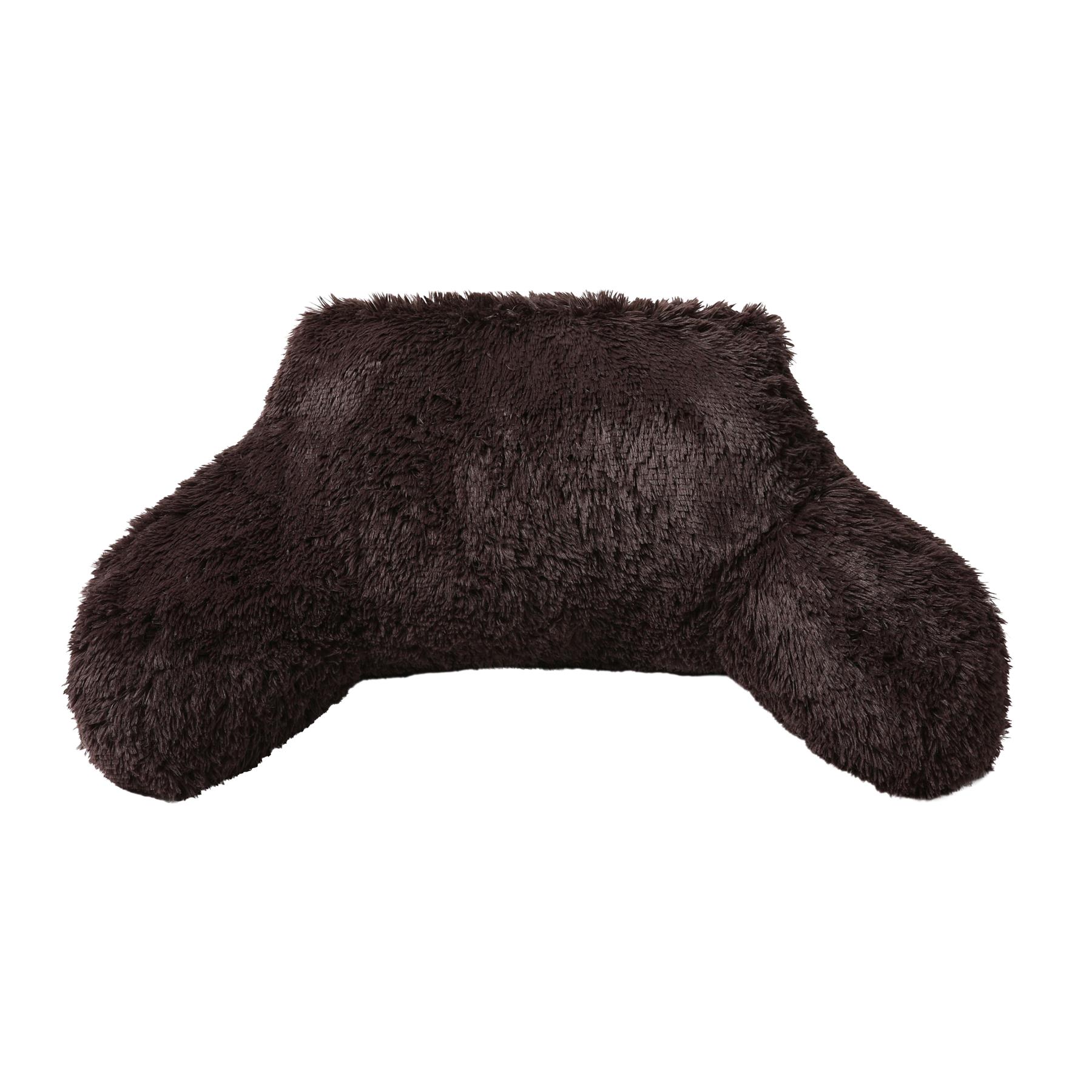 OHS Fluffy Cuddle Cushion Reading Pillow with Arms Lumbar Bed Chair
