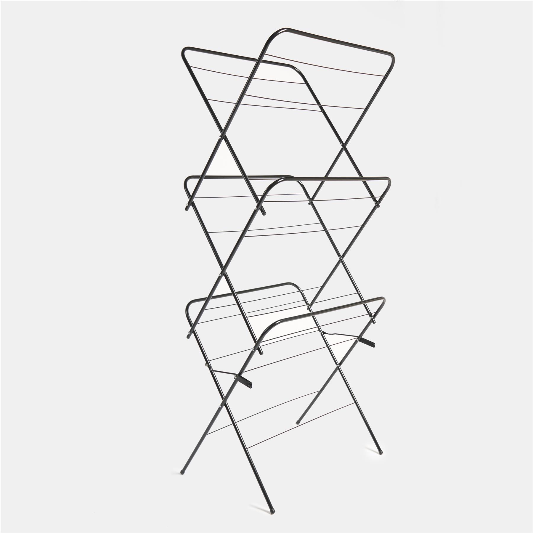 OHS 3 Tier Clothes Dryer Airer Foldable Clothing Drying Rack 15m