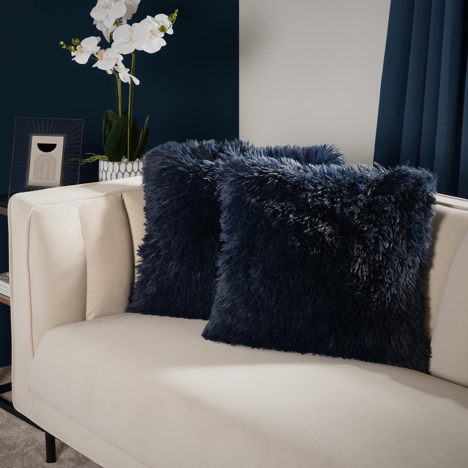 Sienna Faux Mongolian Fur Set of 4 x Cushion Covers Soft Fluffy Mohair 18" x 18 - Picture 16 of 26