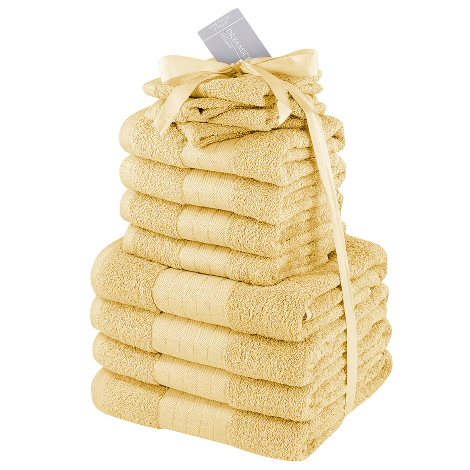 Dreamscene Luxury 100 Cotton Towels Bale Set Large Soft Bath Hand 12