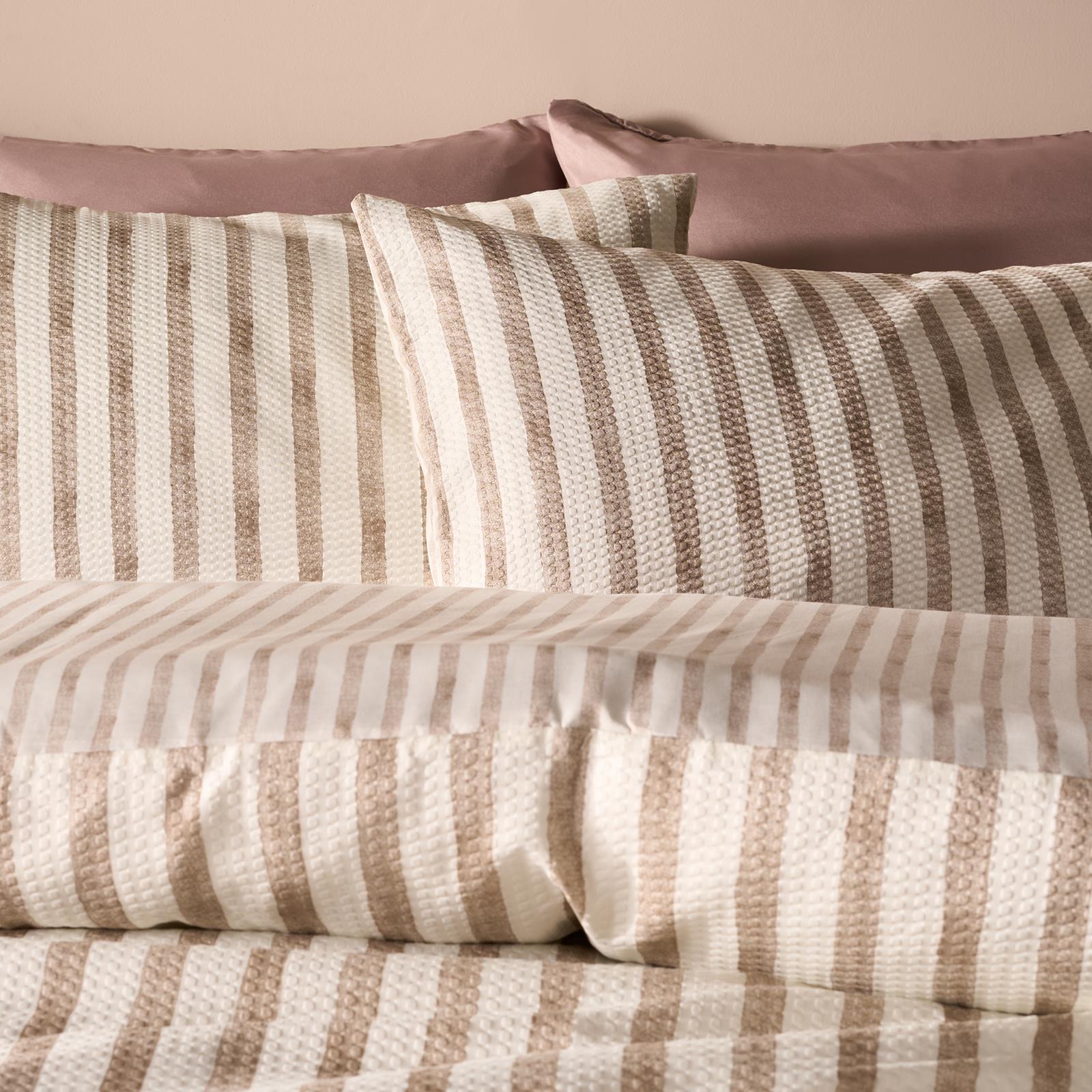 OHS Watercolour Embossed Bedding Set Stripe Duvet Cover with Pillowcase