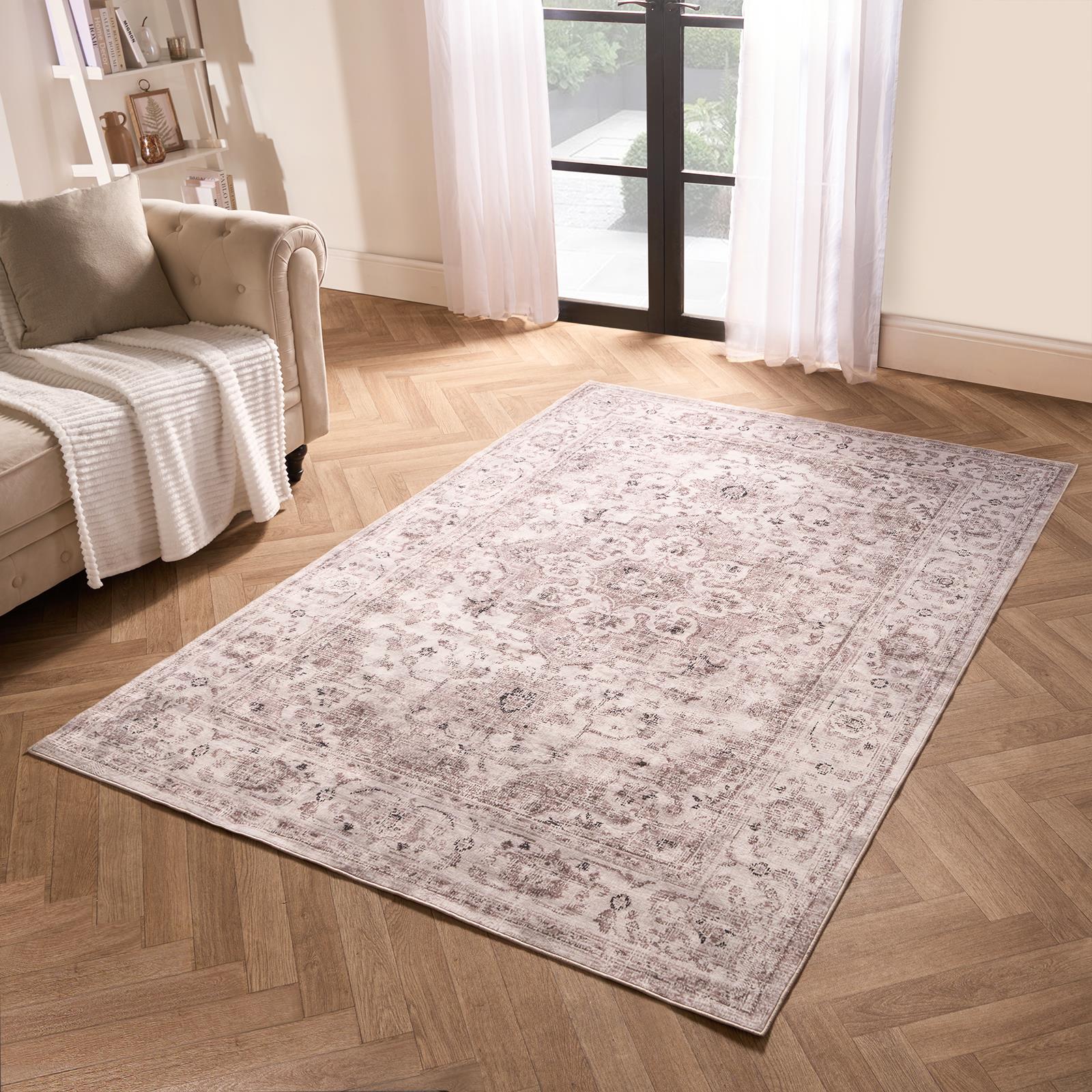 Washable Rug Vintage Living Room Bedroom Decor Non Slip Runners Soft Carpet Mat - Picture 24 of 29
