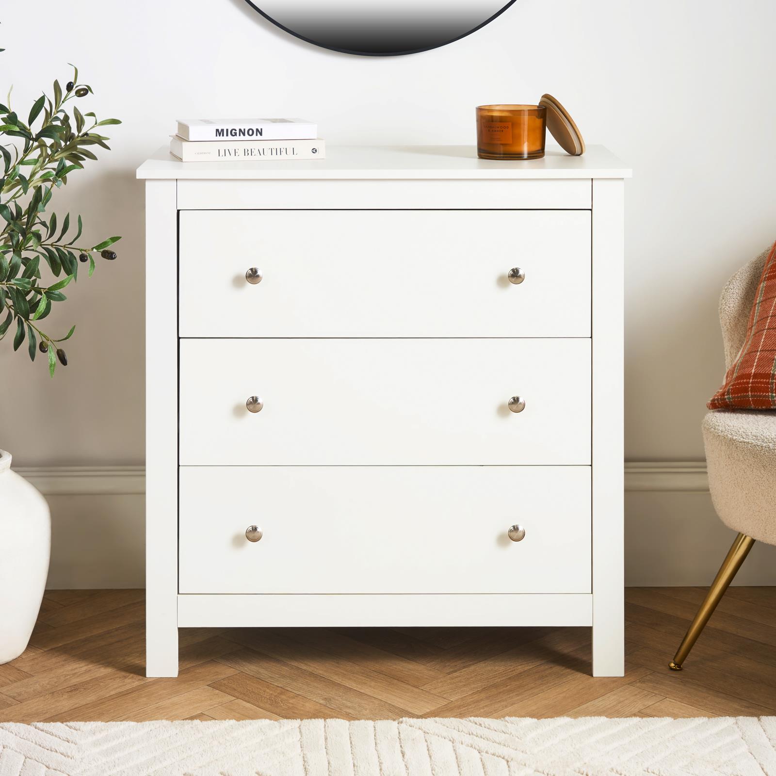 OHS Chicago Bedside Table 2/3 Drawer Hallway Cabinet Nightstand Unit Home Decor