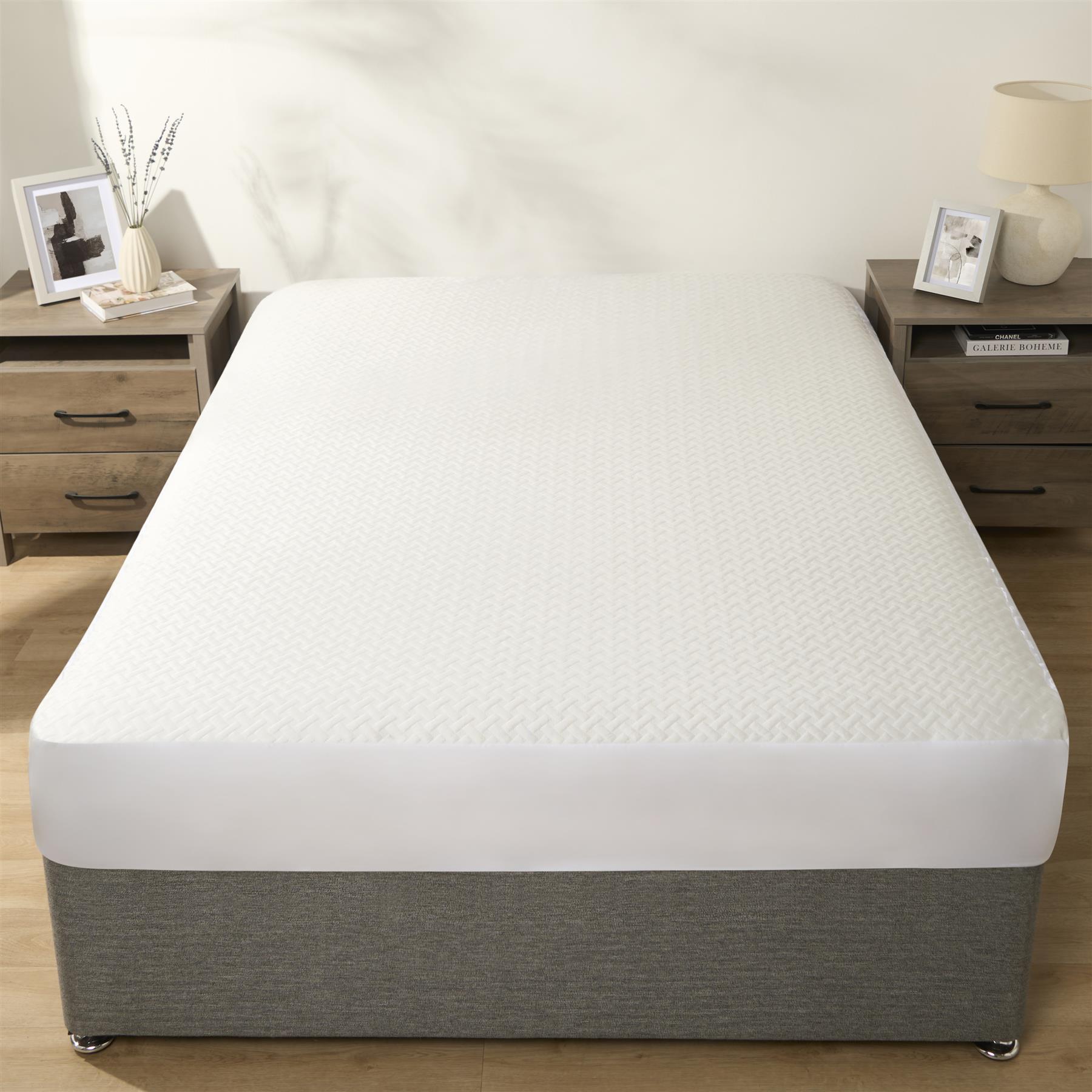 Mattress Protector Cooling Topper Pillowcase Fitted Sheet Bed Single Double King