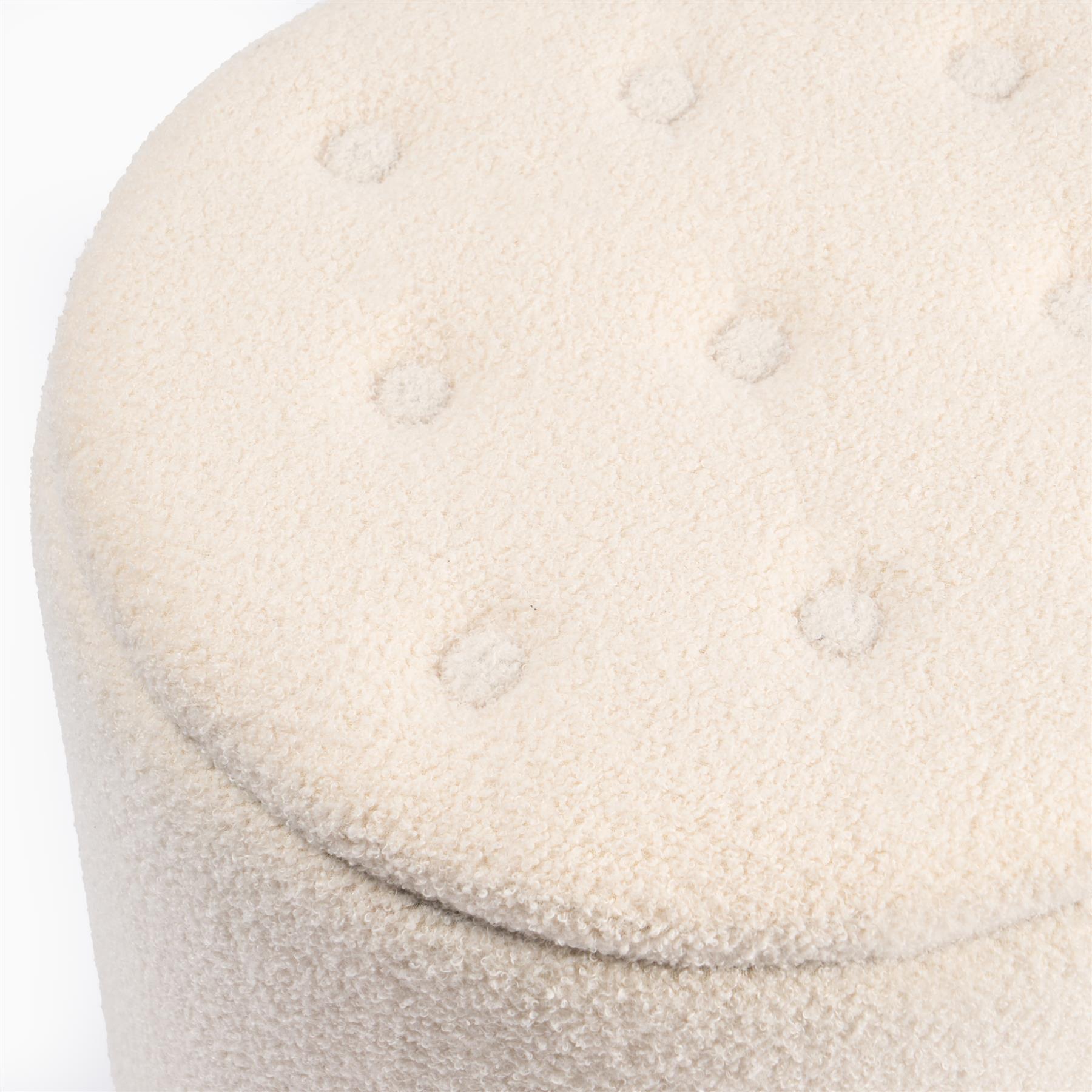 OHS Ottoman Stool Storage Boucle Vanity Seat Soft Foot Rest Pouffe Home Chair