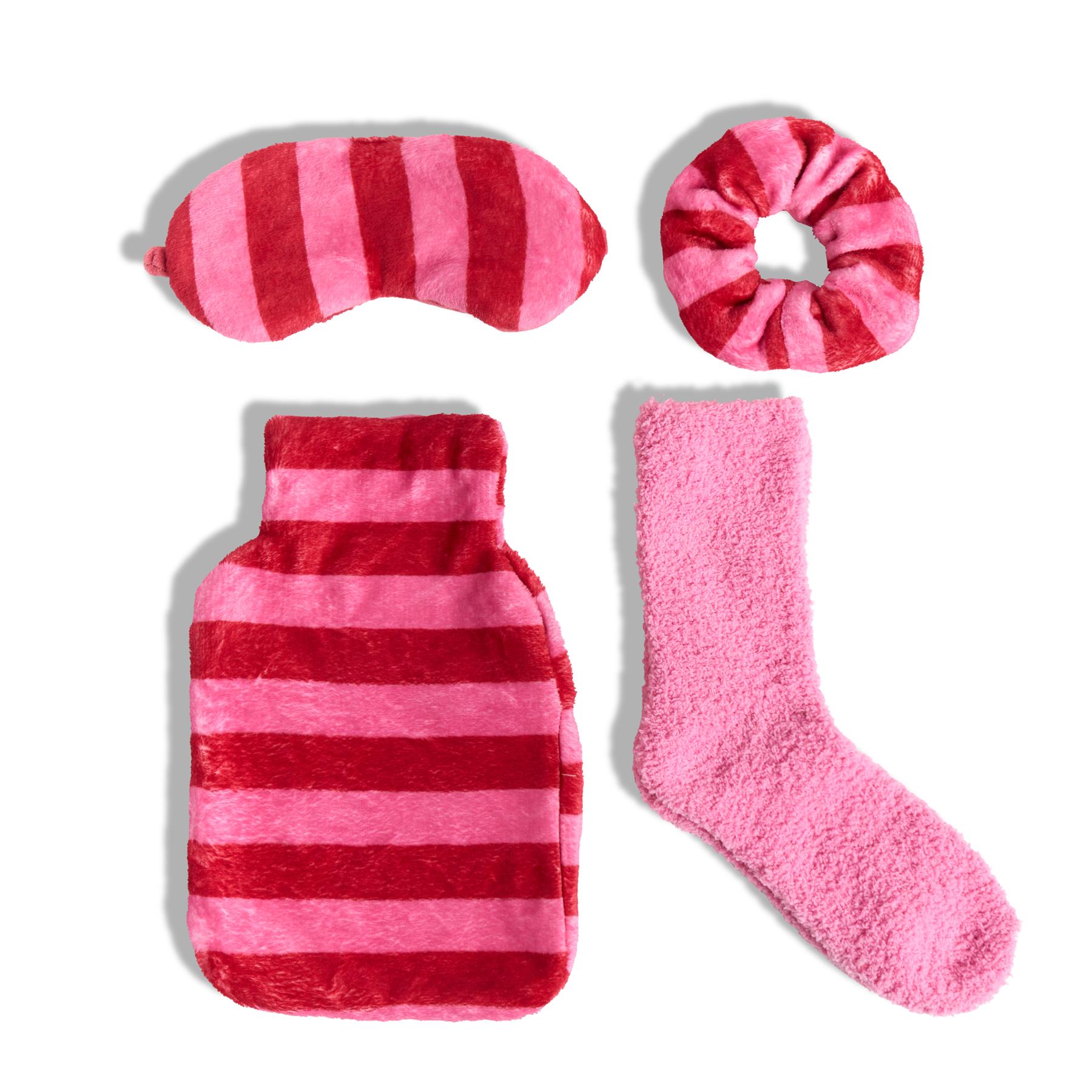 OHS Print Winter Gift Set Hot Water Bottle Socks Eye Mask Scrunchie Hand Warmer