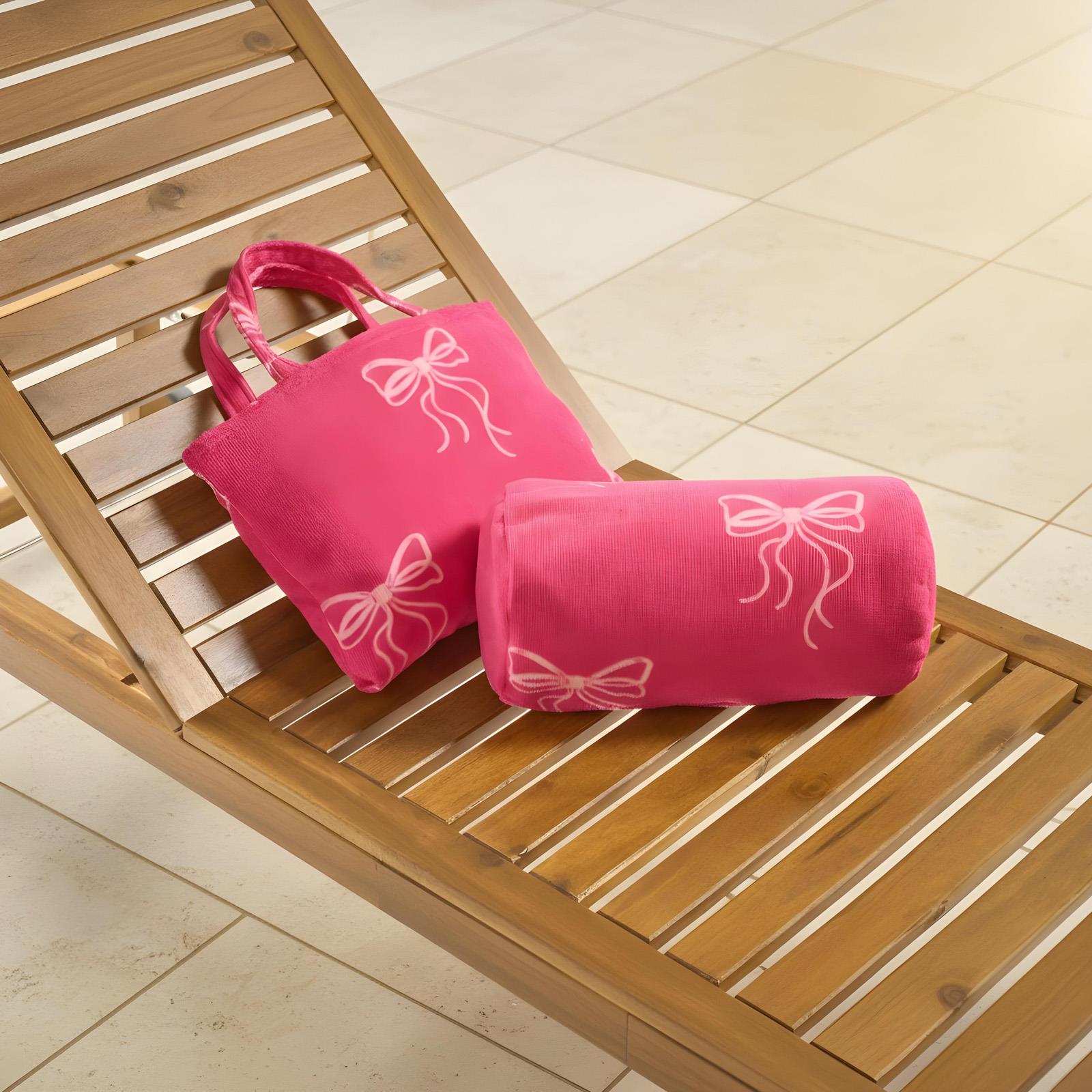 OHS Bows Beach Bolster Travel Cushion Neck Support Filled Pillow