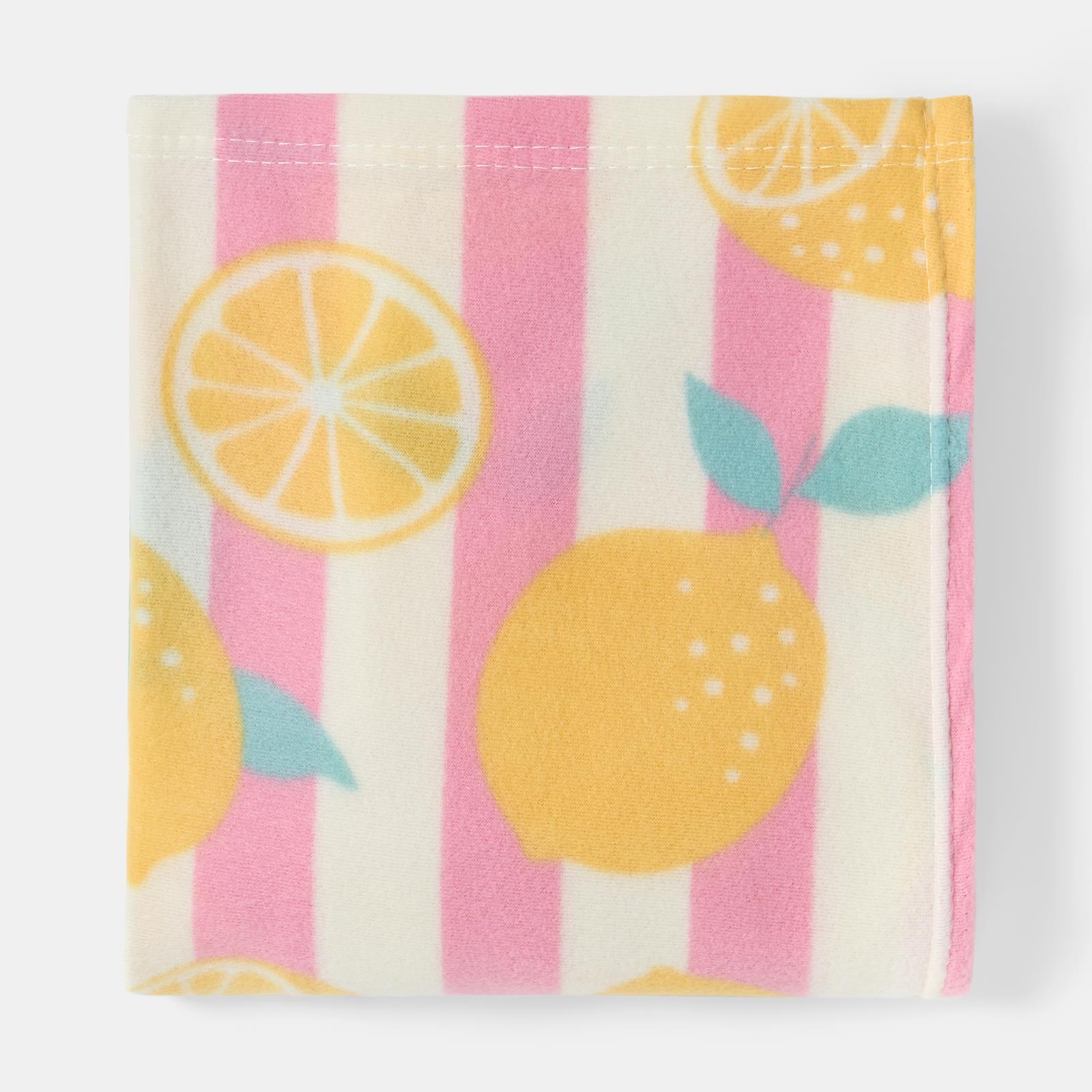 OHS Lemon Stripes Throw Soft Blanket Polar Fleece Lightweight Bedspread