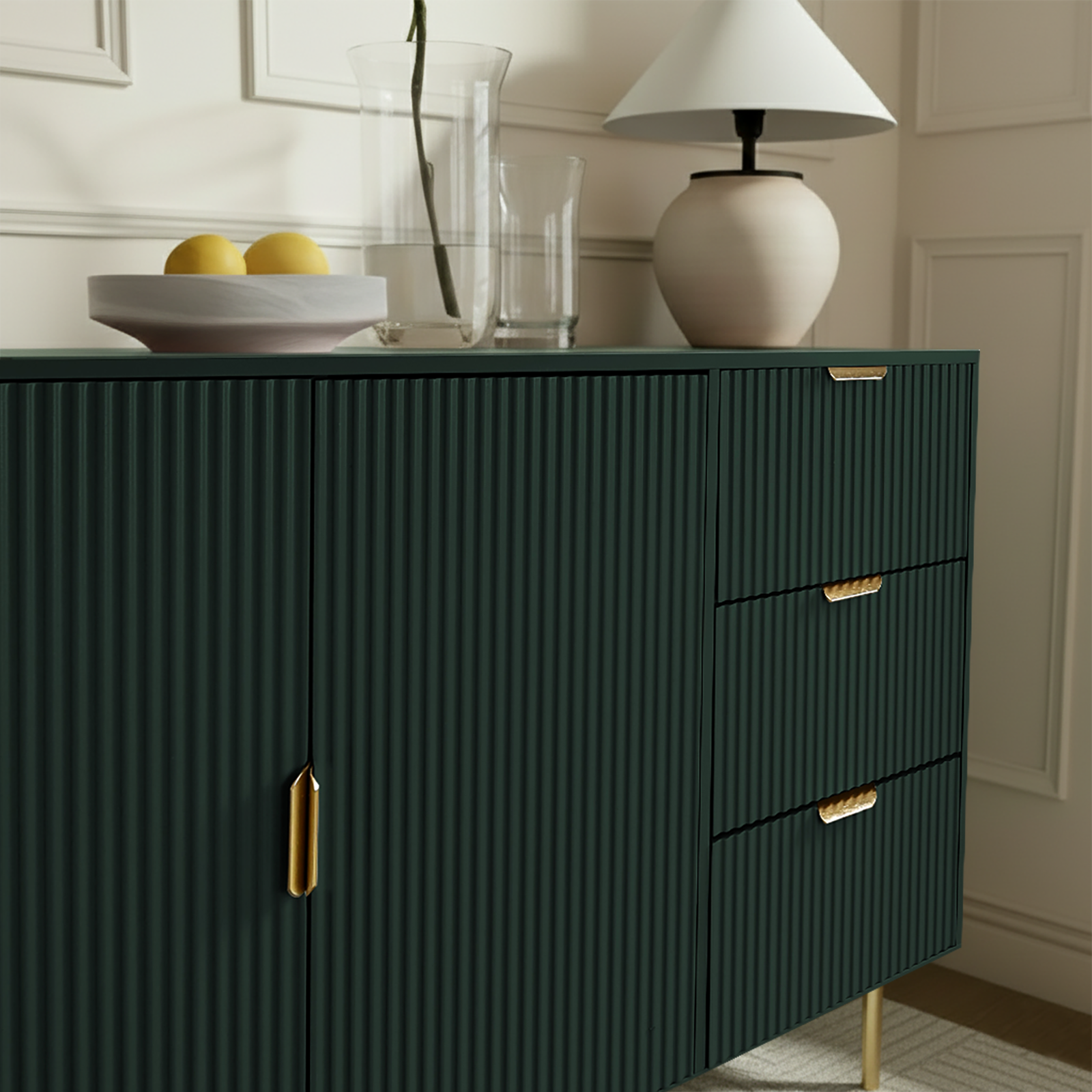 OHS Ribbed Drawer Unit Bedside Table 3/4/5/6 Draw Cabinet Nightstand Sideboard