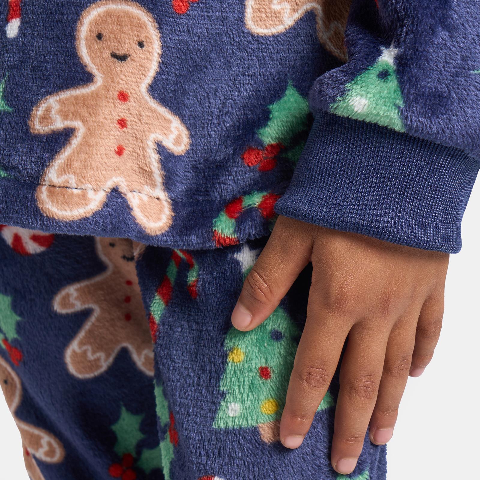 OHS Print Pyjama Set Pull Over Soft Fleece Kids Winter Loungewear Nightwear
