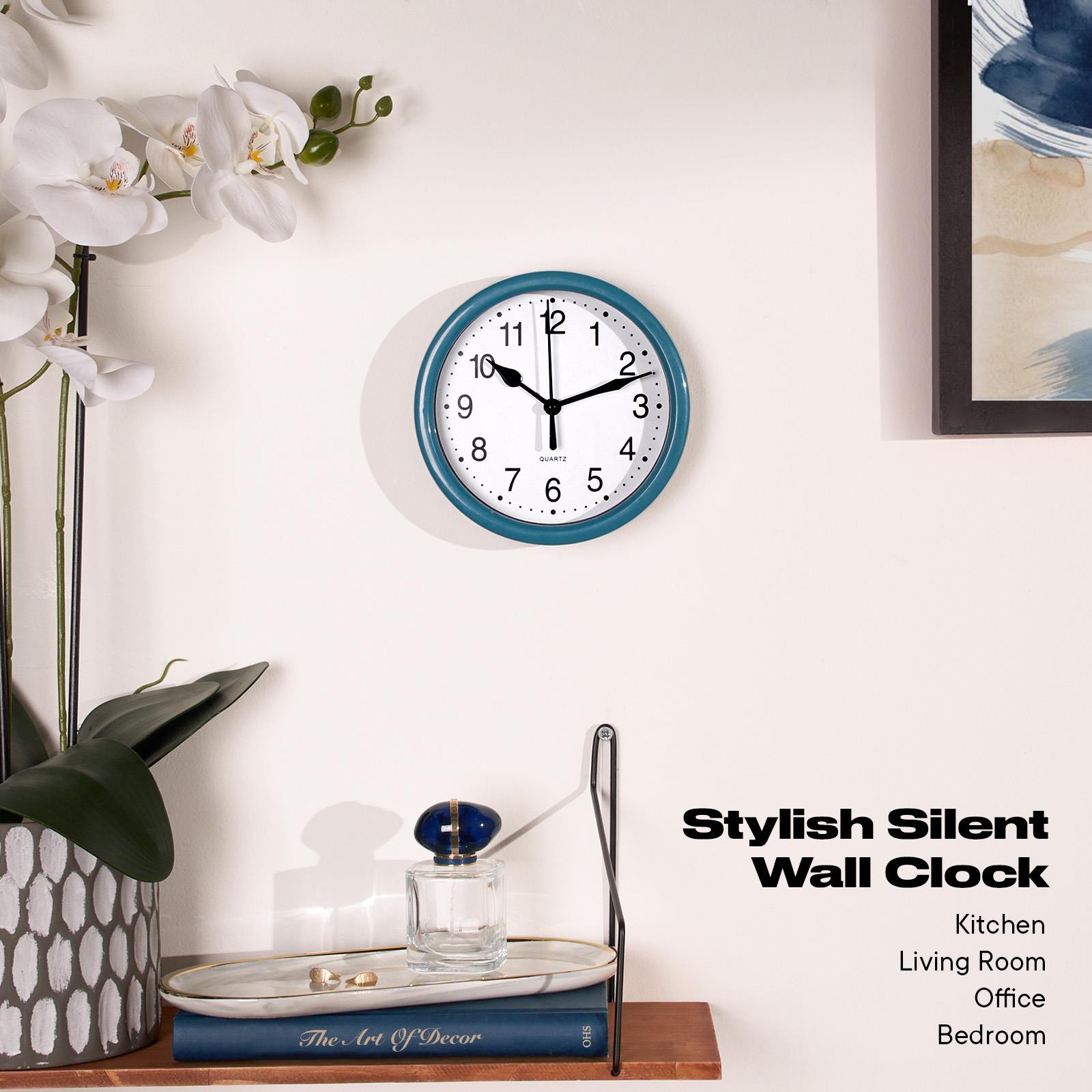 OHS Wall Clock Round Analogue Vintage Home Decor Small Bedroom Kitchen Uni - Picture 13 of 65