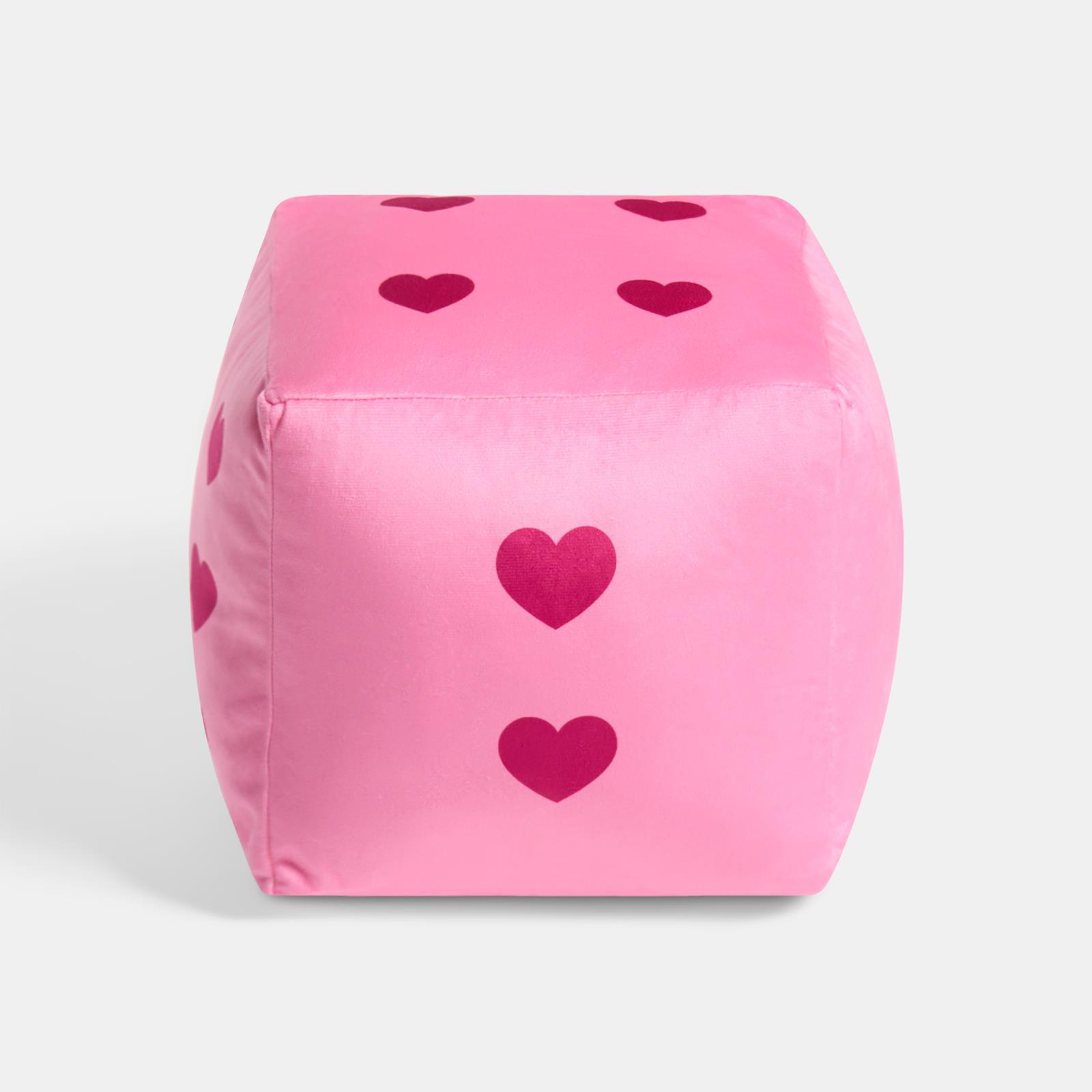 OHS Dice Cushion Hearts Decorative Filled Scatter Throw Pillow Home Decor