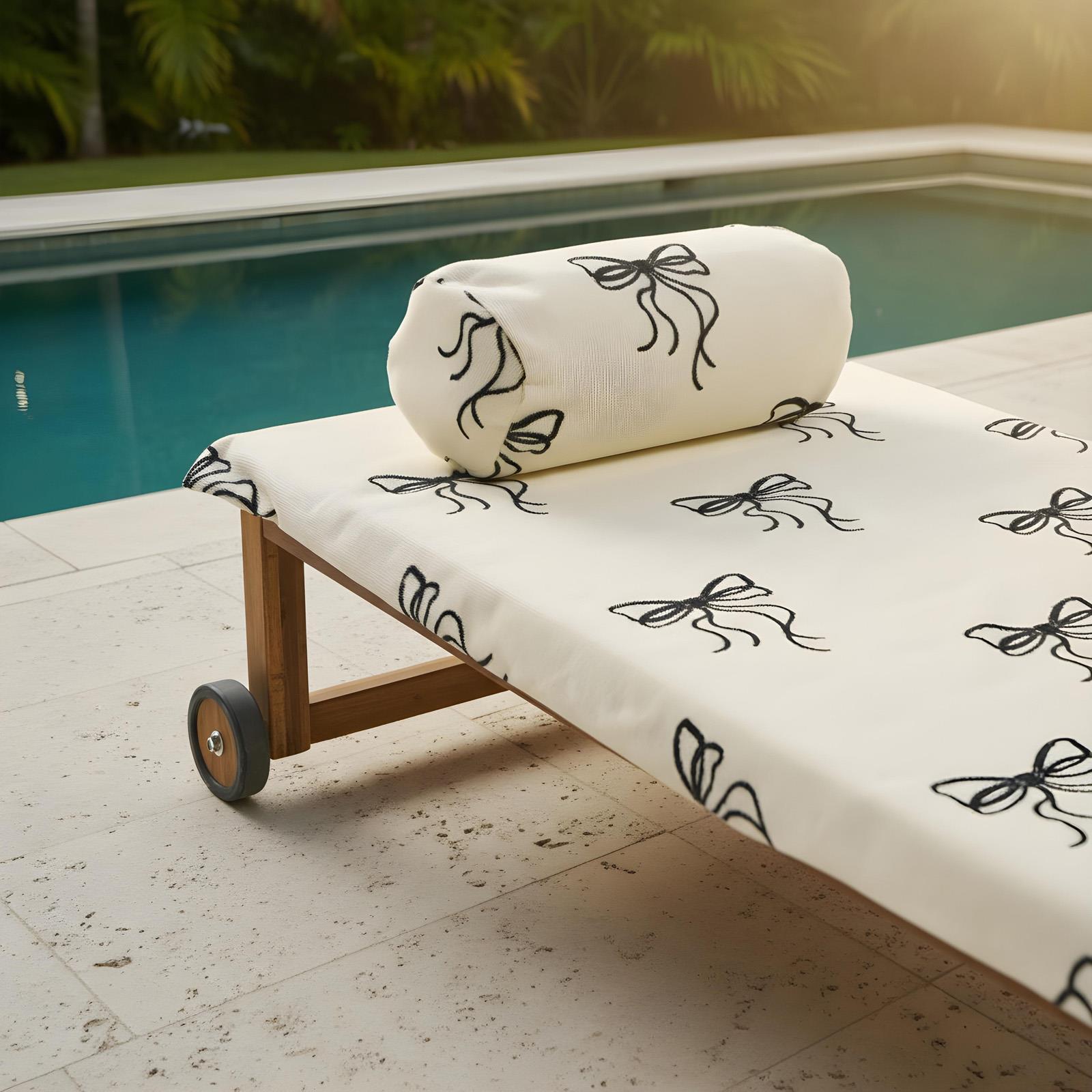 OHS Bows Beach Bolster Travel Cushion Neck Support Filled Pillow
