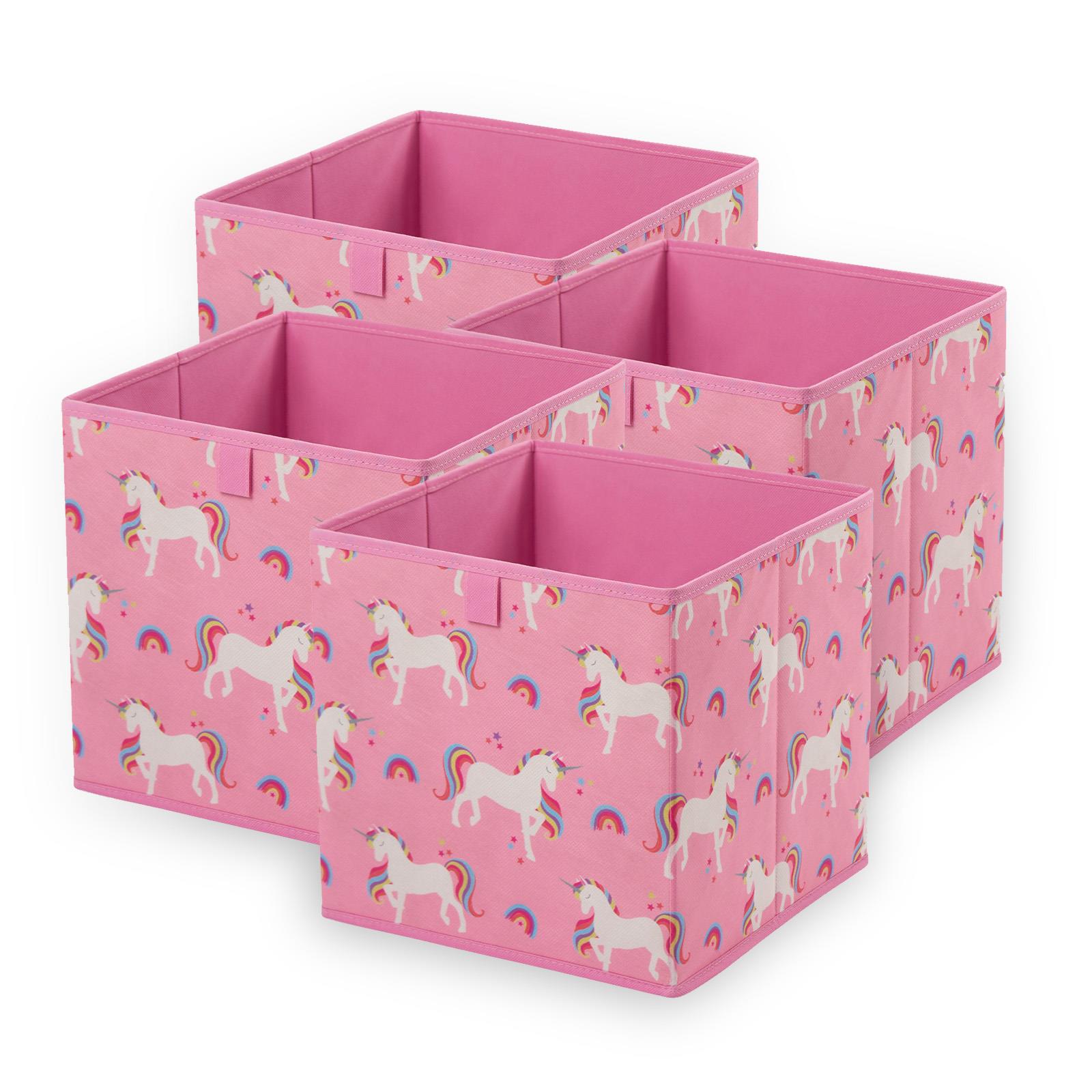 Storage Cube Boxes Unicorn 2/4 Pack Folding Space Saving Shoe Toy Cube Tidy Set