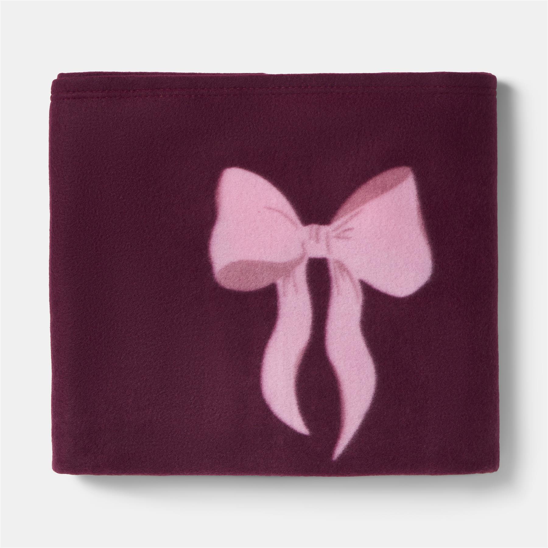 OHS Bows Throw Blanket Soft Polar Fleece Winter Thermal Bedspread Home Decor