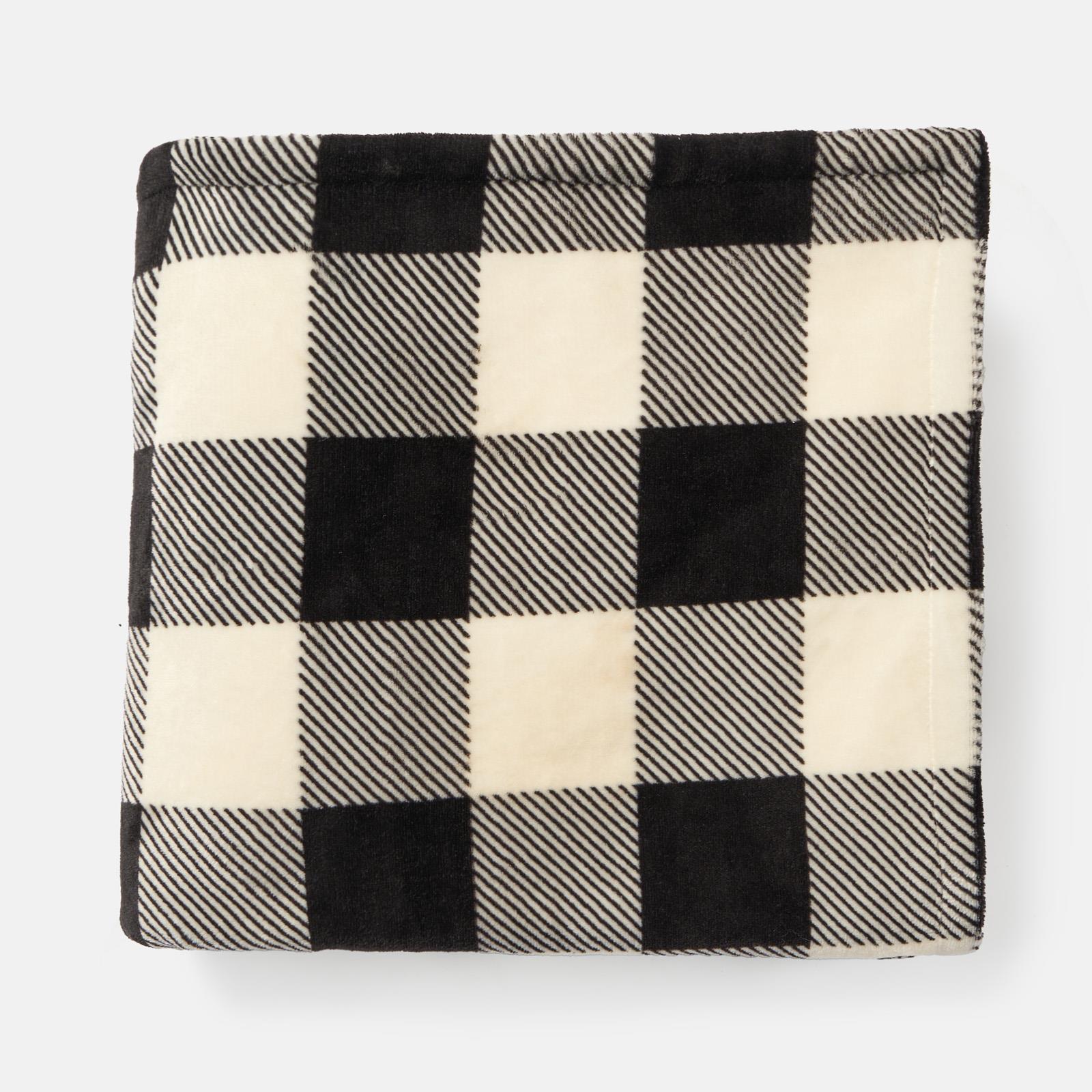 OHS Gingham Throw Super Soft Fleece Travel Blanket Thermal Bedspread Home Decor