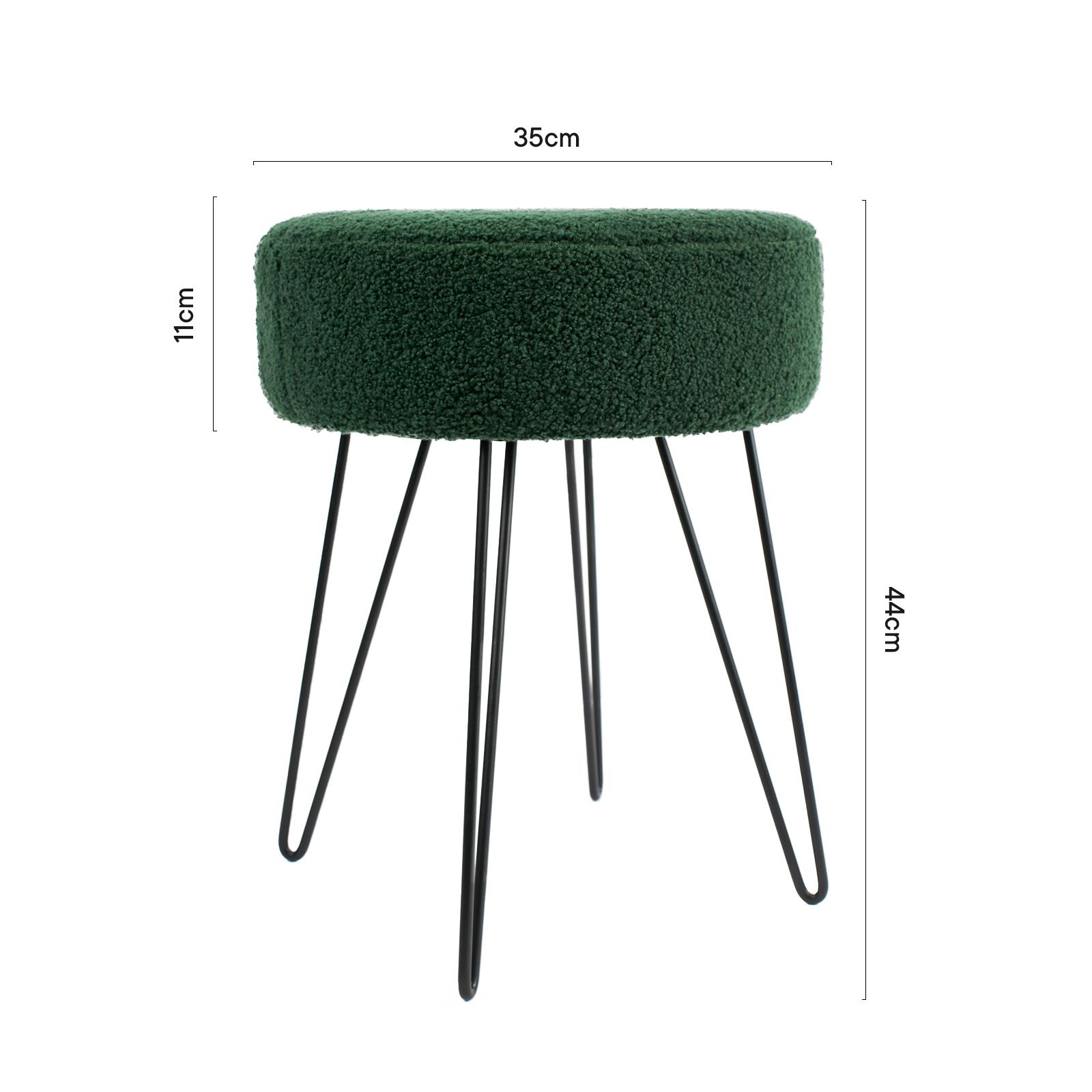 Stool Boucle Fleece Chair Dressing Table Vanity Seat Pouffe Home Spa Foot Rest