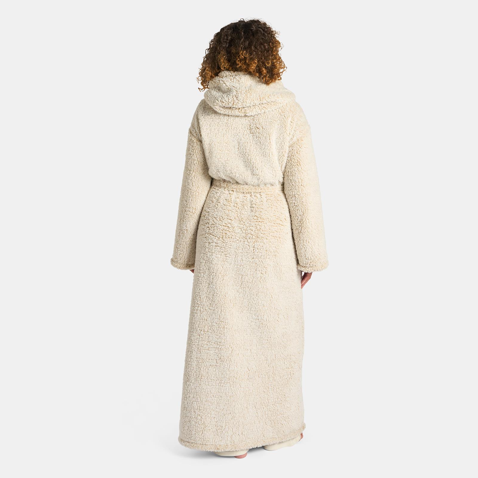 OHS Teddy Marl Fleece Soft Adults Dressing Gown Unisex Full-Length Robe