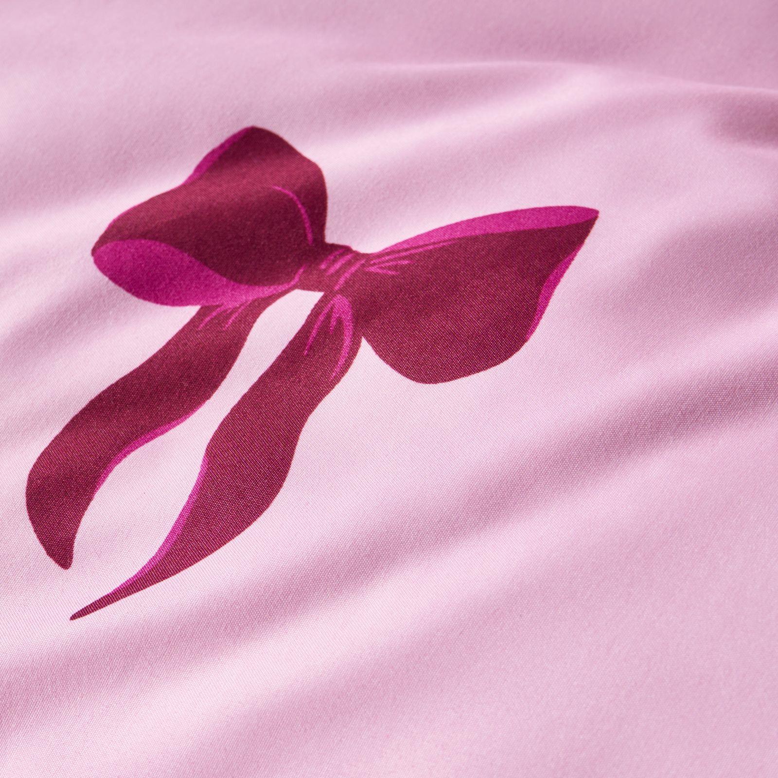 OHS Bow Reversible Duvet Cover Set with Pillowcase Polycotton Microfibre Bedding