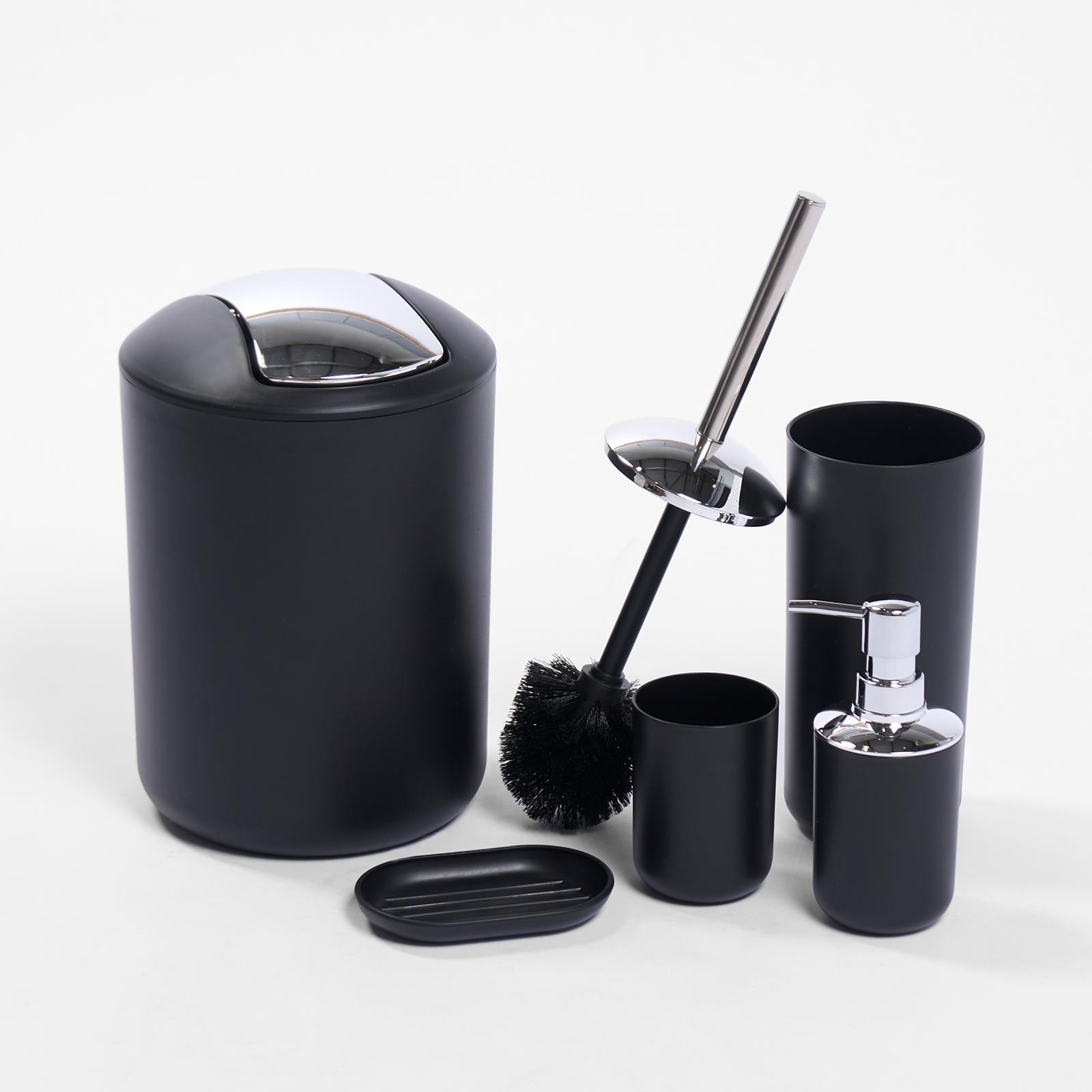 5PC Bathroom Accessories Set Soap Dispenser Holder Tumbler Toothbrush Bin - Picture 11 of 20
