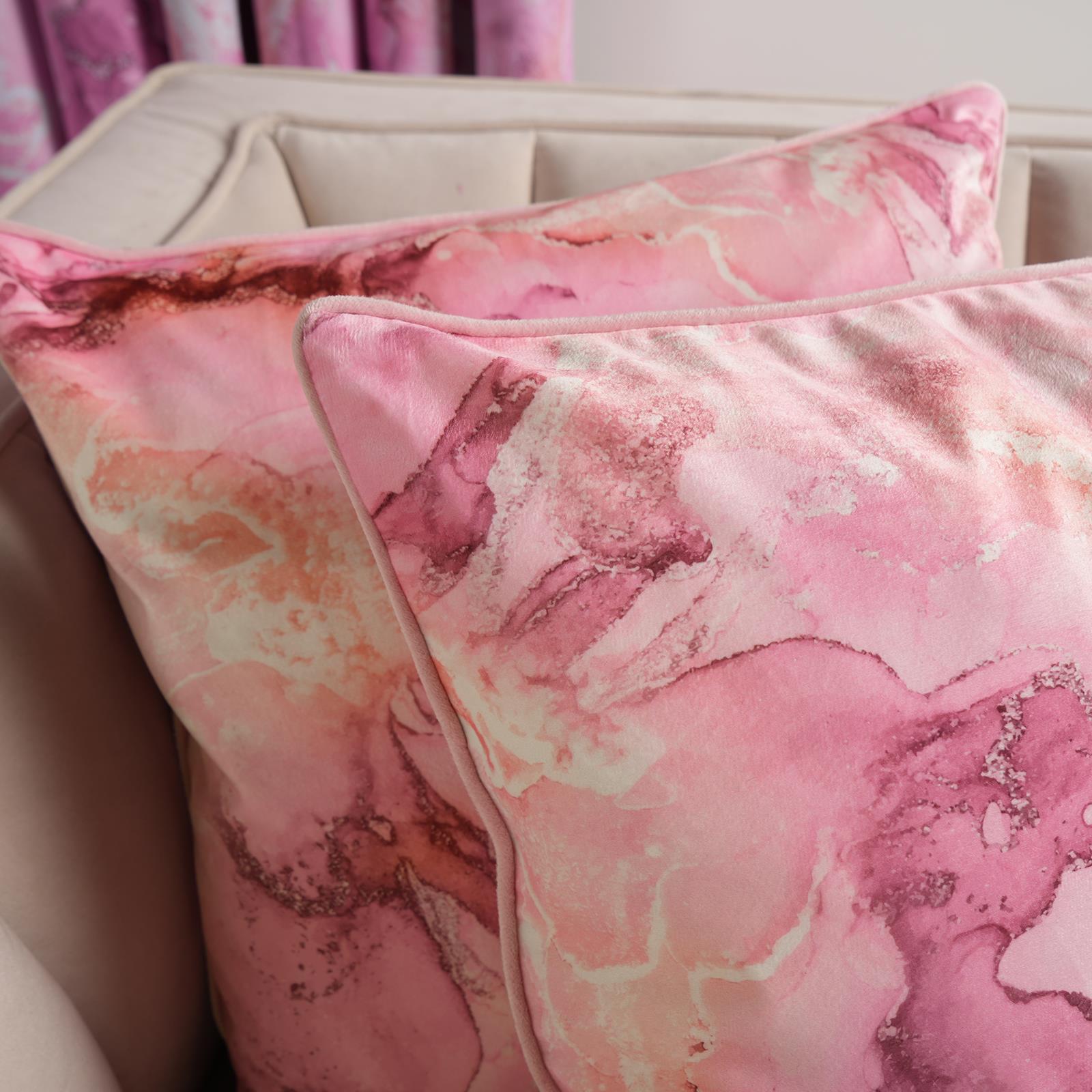 Matte Velvet Cushion Covers Marble Pack of 2/4 Plump Filled Pads Home Decor Set - Picture 3 of 47