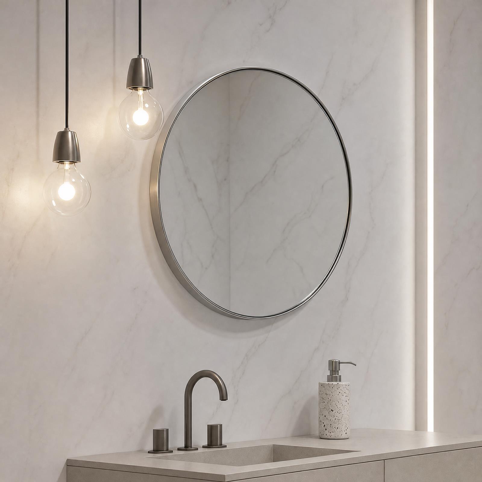 OHS Bathroom Mirror Metal Framed Vanity Wall Mounted Shower Home Decor