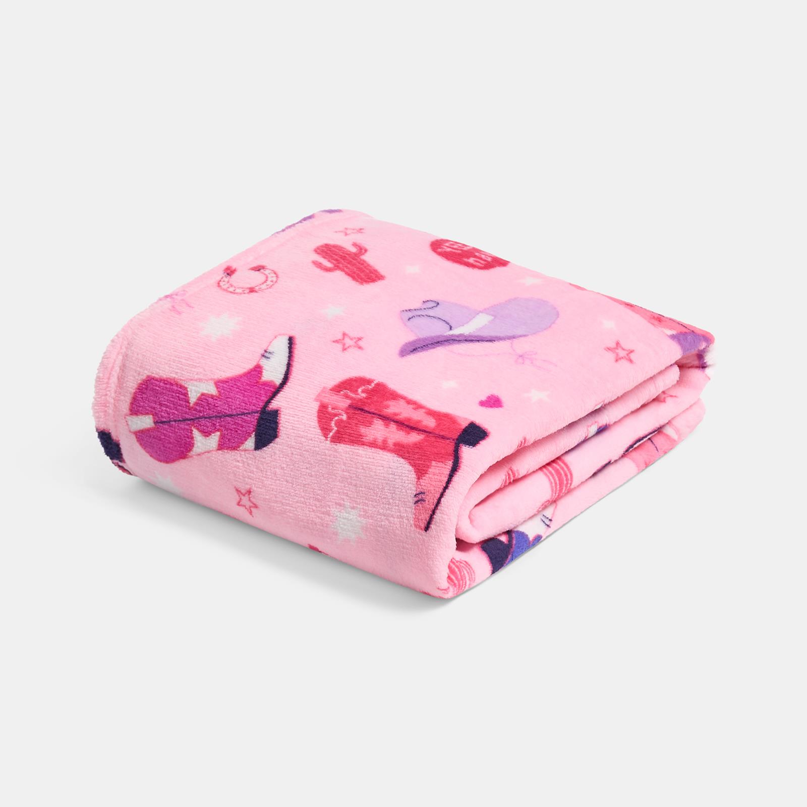 OHS Cowboy Print Throw Ultra Soft Blanket Flannel Fleece Lightweight Bedspread