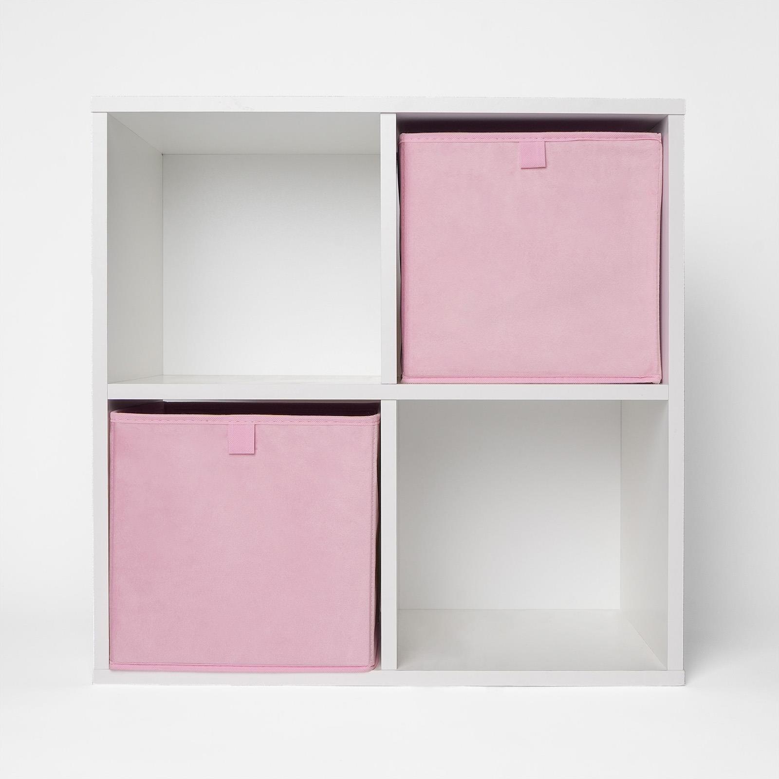 OHS Multi Pack of Matte Velvet Storage Boxes Stylish Foldable Set Square Cube