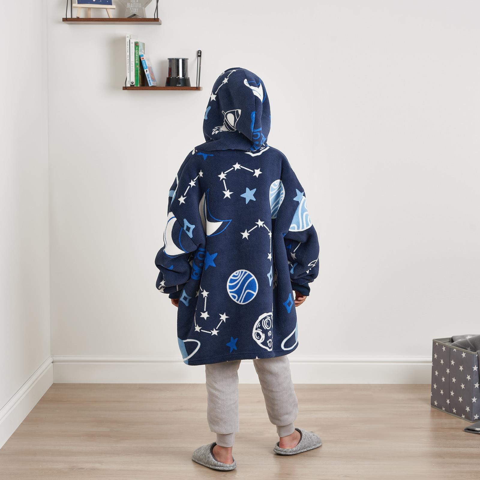 Kids Hoodie Blanket Oversized Sherpa Fleece Jumper Sweatshirt Soft Warm Throw - Picture 100 of 169