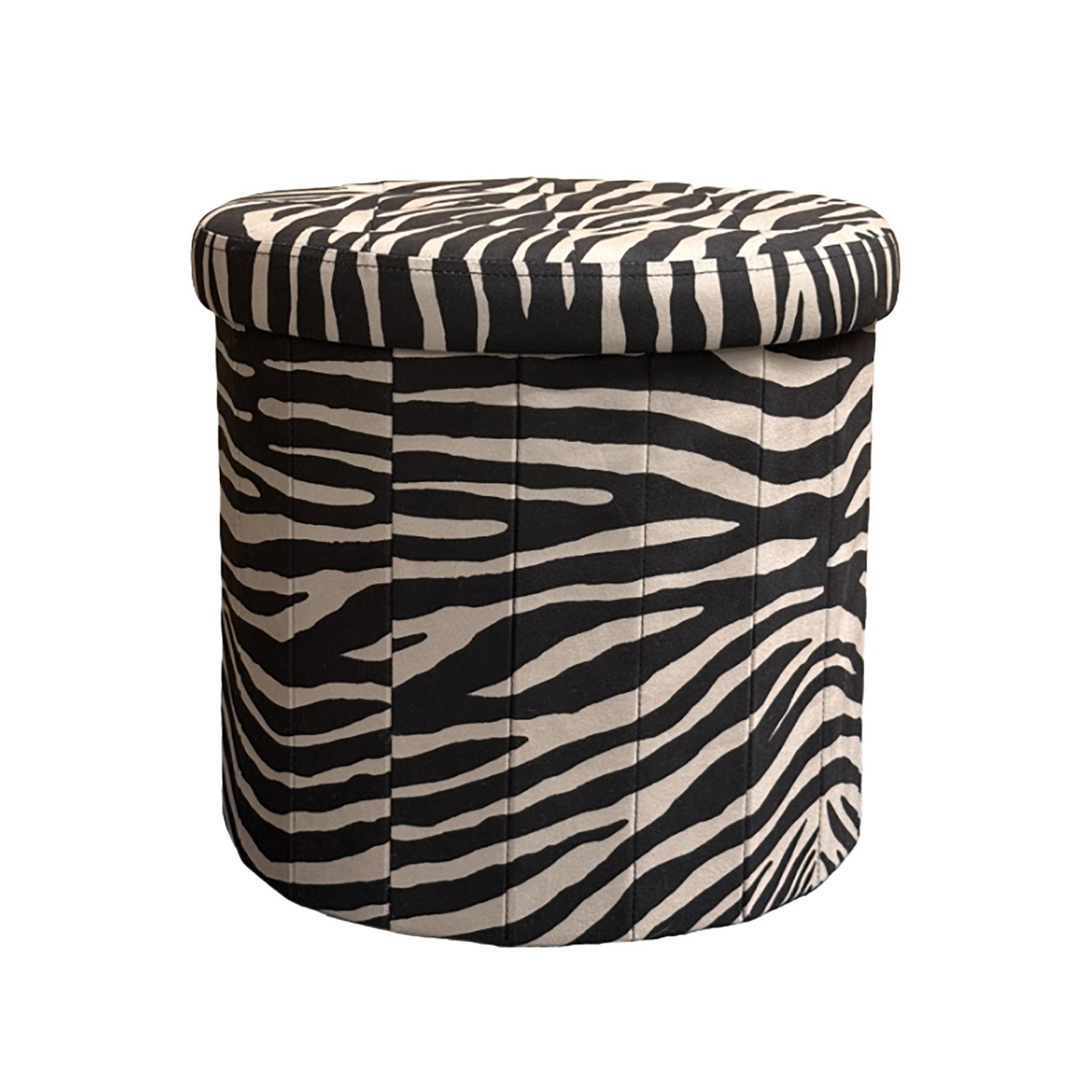 OHS Folding Ottoman Storage Box Footstool Tub Space Saving Velvet Seat