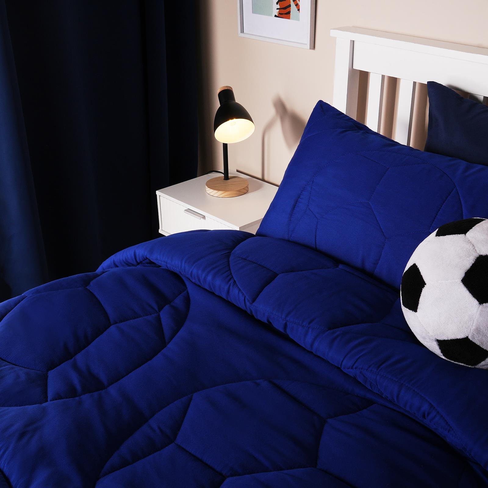 OHS Football Coverless 7.5 Tog Duvet with Pillowcase Embossed Quilt Bedding Set