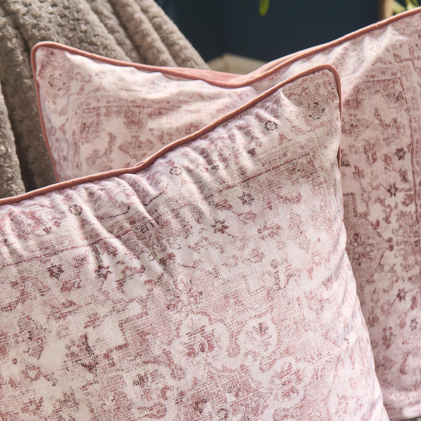 OHS Vintage Print Cushion Covers Matte Velvet Super Soft Square Pillowcases