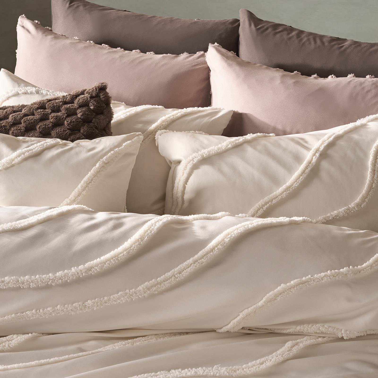 OHS Tufted Contour Bedding Set Soft Cosy Duvet Cover with Pillowcase