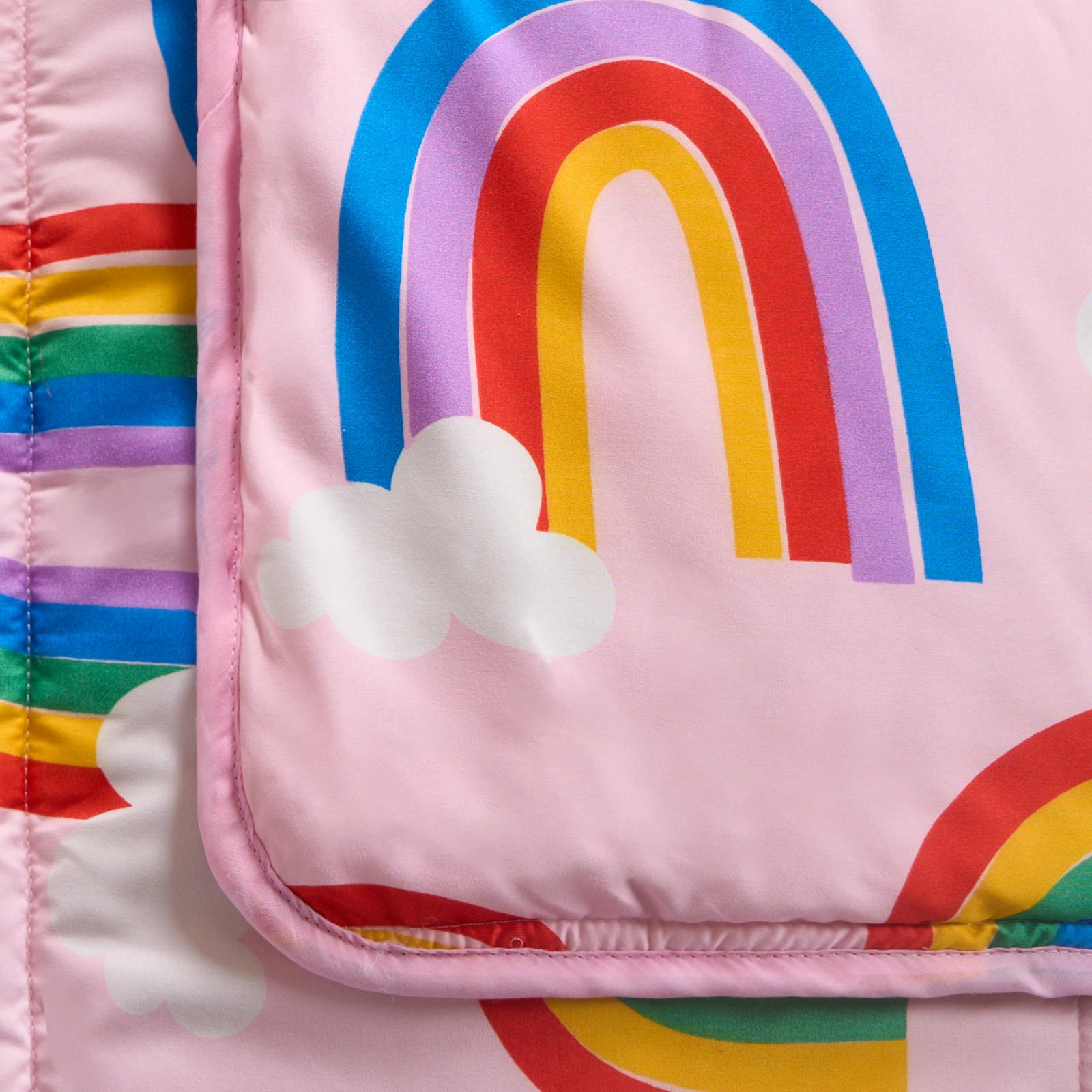 Coverless Duvet Pillowcase Rainbow 10.5 Tog Bedding Set Kids Single Travel Quilt