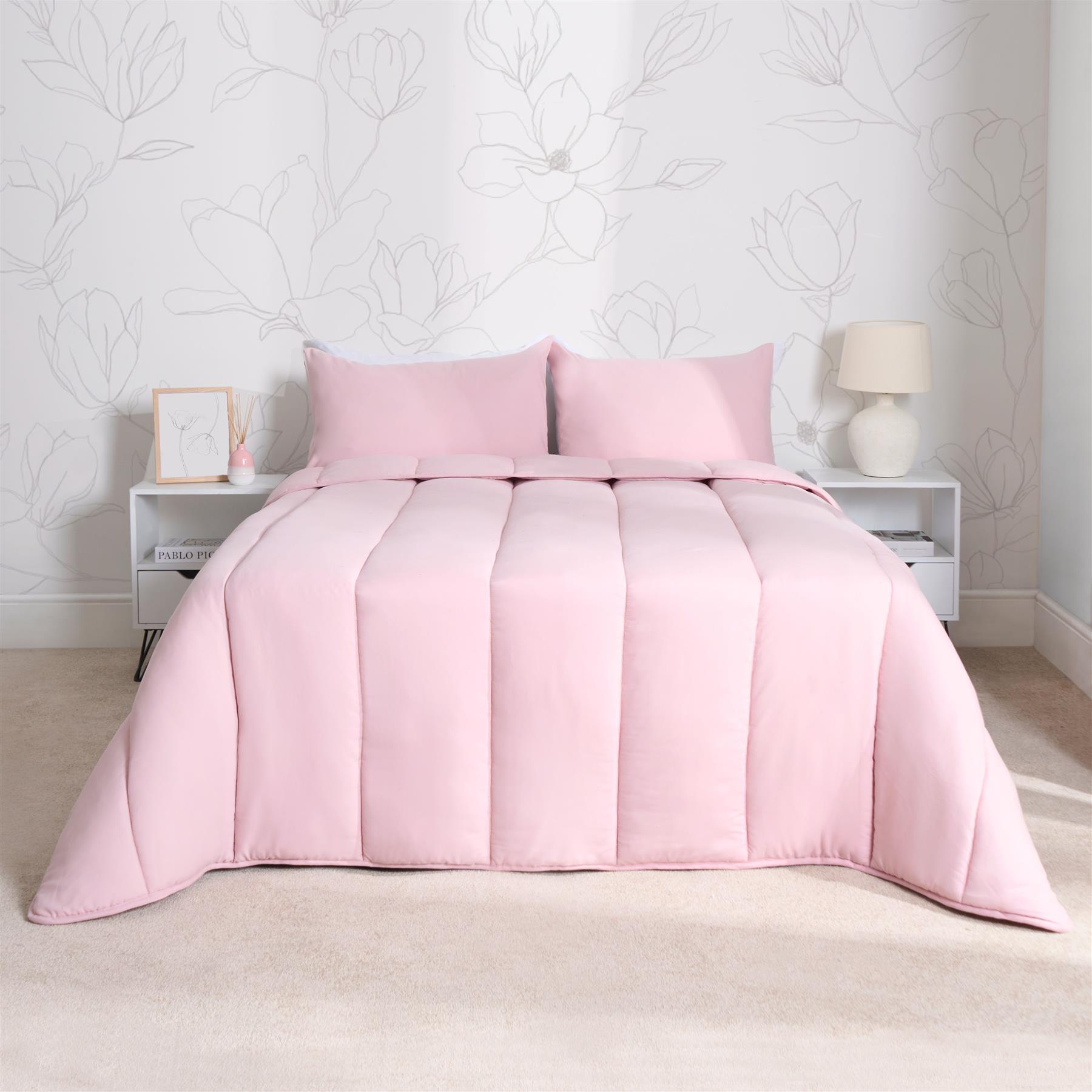 OHS Coverless Duvet & Pillowcase 10.5 Tog Bedding Set Easy Care Reversible