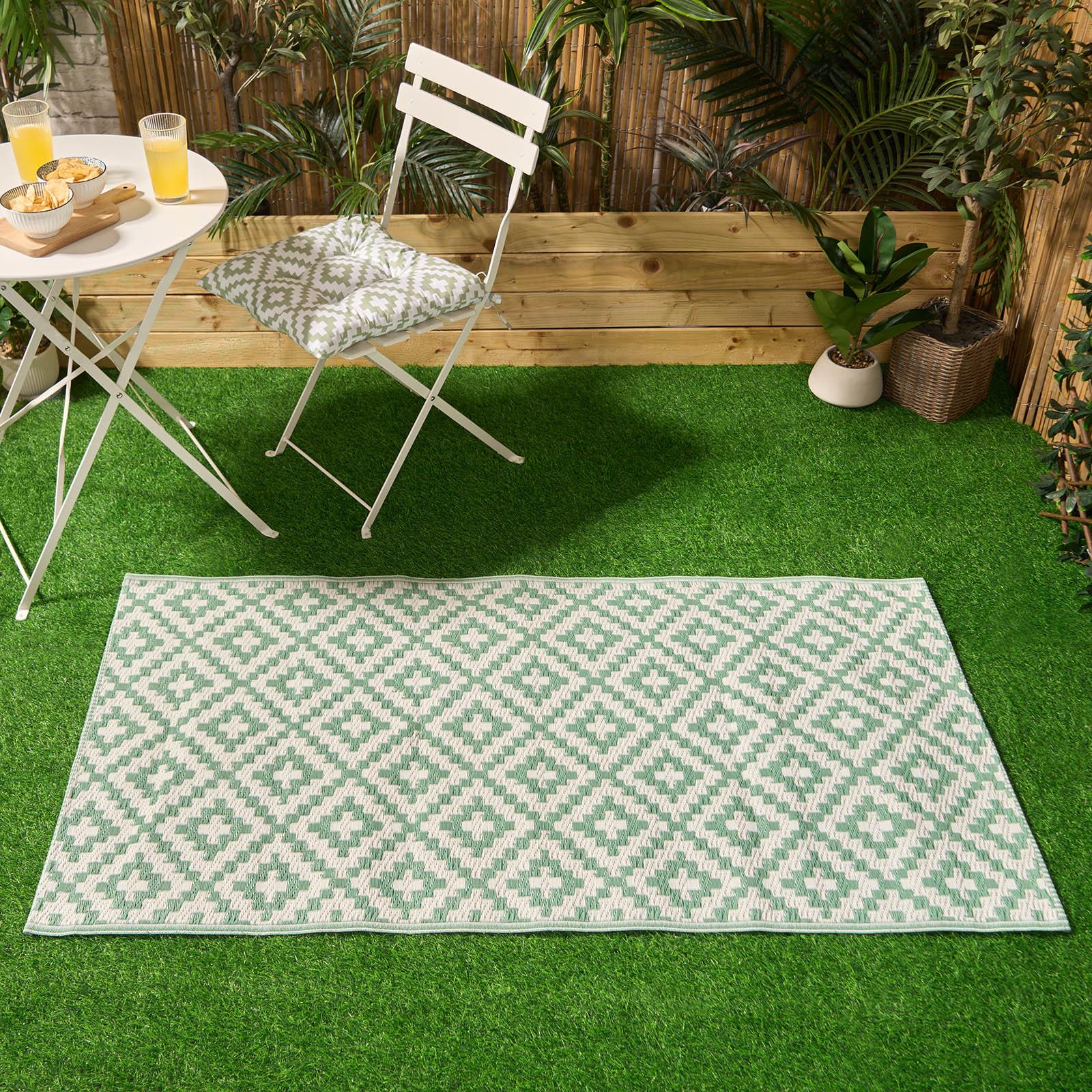 Outdoor Rug Garden Geometric Large Waterproof Patio Area Non Slip Deck Floor Mat - Picture 26 of 36