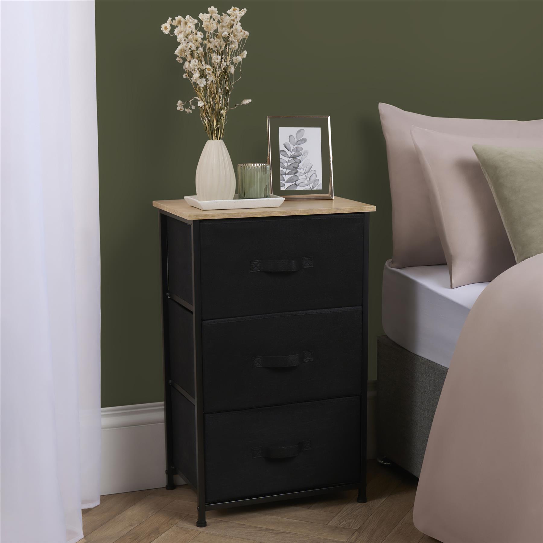 Fabric Cabinet Bedside 2/3/4 Drawers Storage Unit Clothes Shoes Home Organiser - Picture 46 of 94
