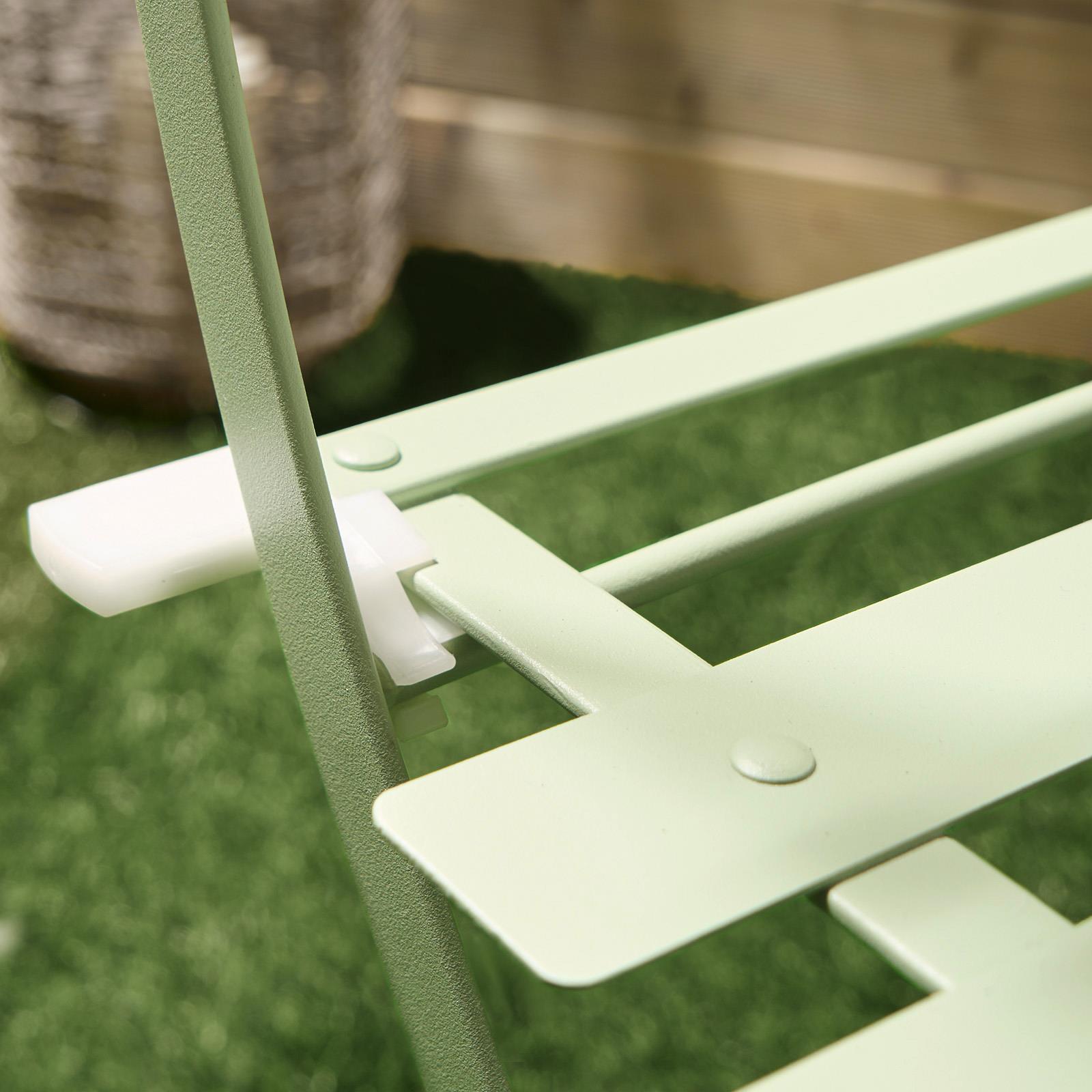 Outdoor Garden Furniture Patio Balcony Bistro Set Metal Table Chair Folding 3 PC - Picture 19 of 31