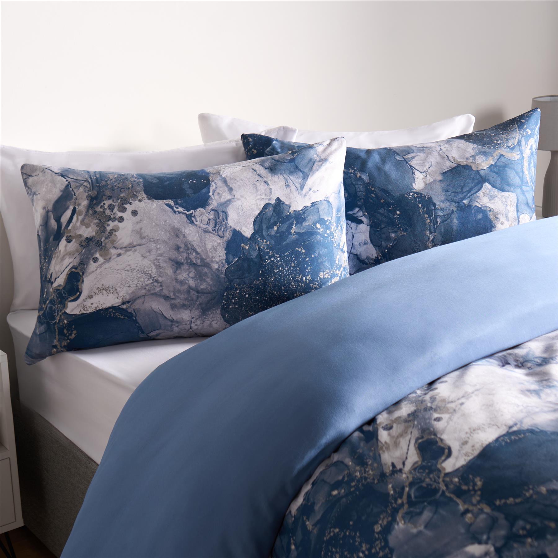 OHS Marble Bedding Set Reversible Duvet Cover with Pillowcase Single Double King
