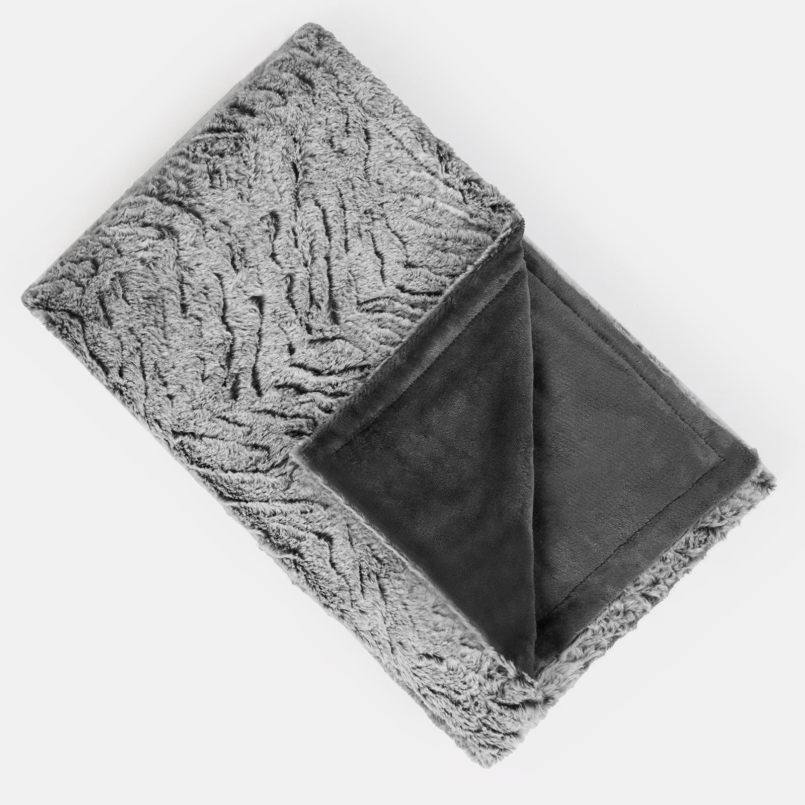 Faux Fur Fleece Throw Bed Blanket Plush Two Tone Warm Super Soft Sofa Bedspread