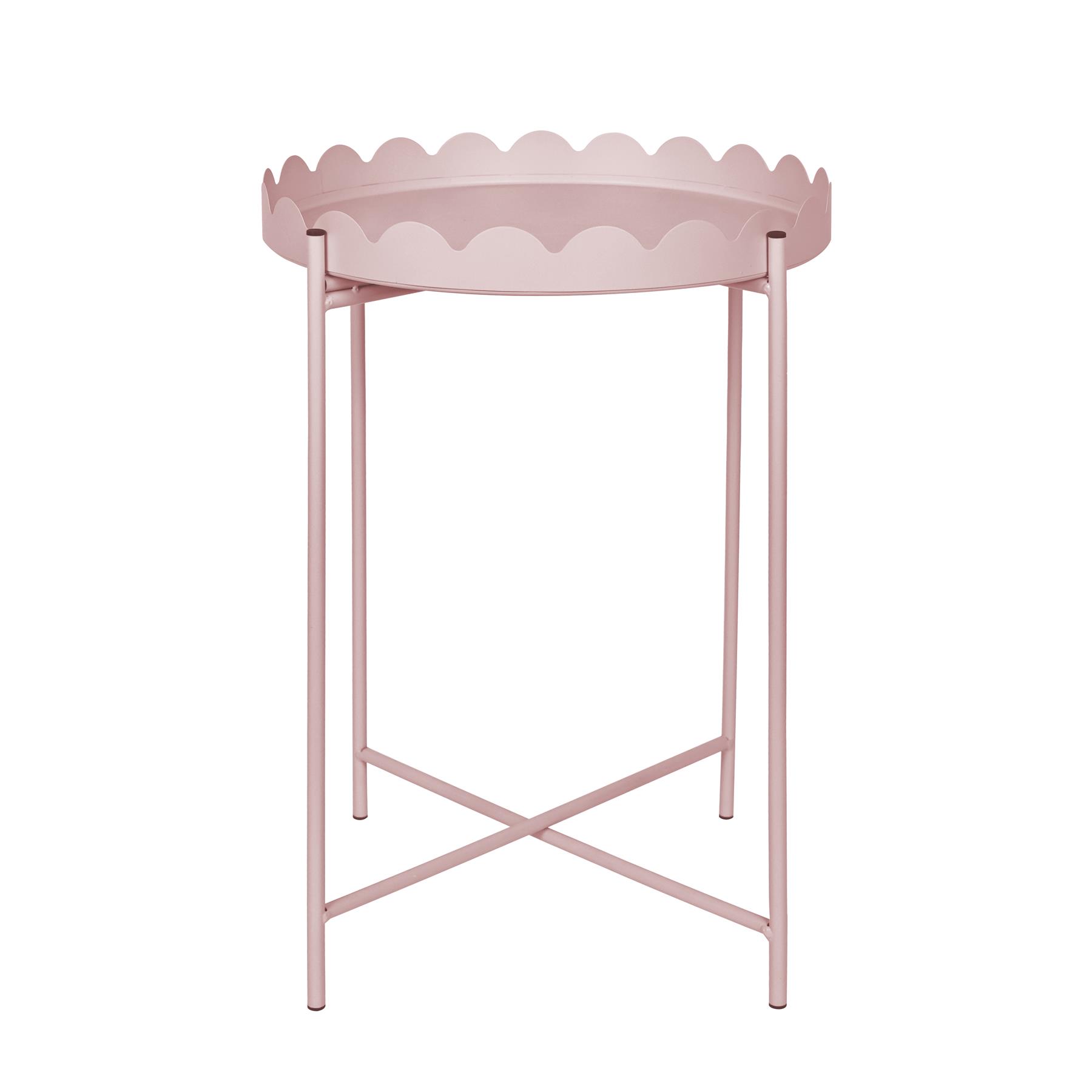 OHS Scallop Edge Side Table Coffee Tables with Metal Frame