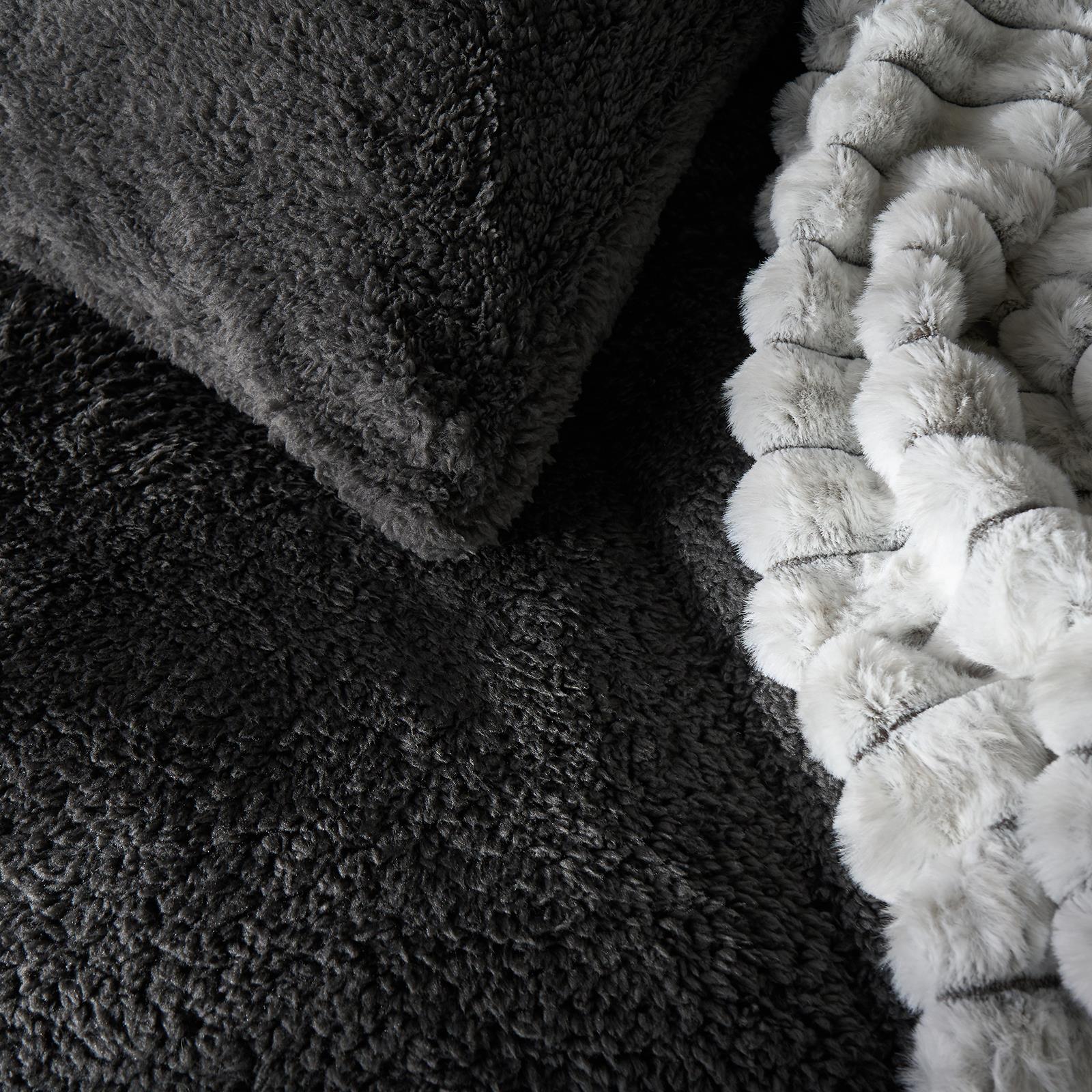 OHS Coverless Duvet 10.5 TOG Teddy Fleece Pillowcase Bedding Set Double King