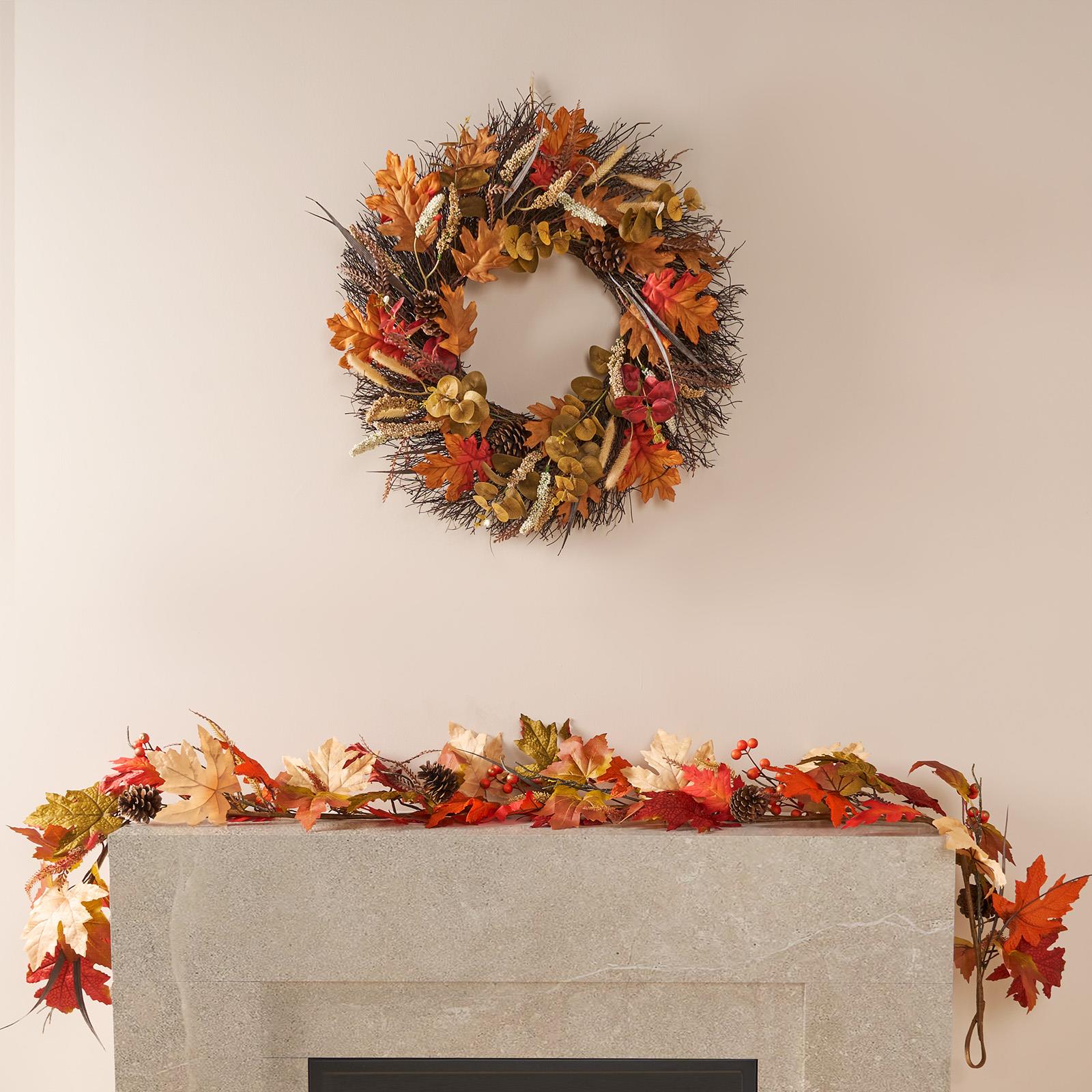OHS Artificial Xmas Wreath Door Wall Home Party Table Decor Winter Spring