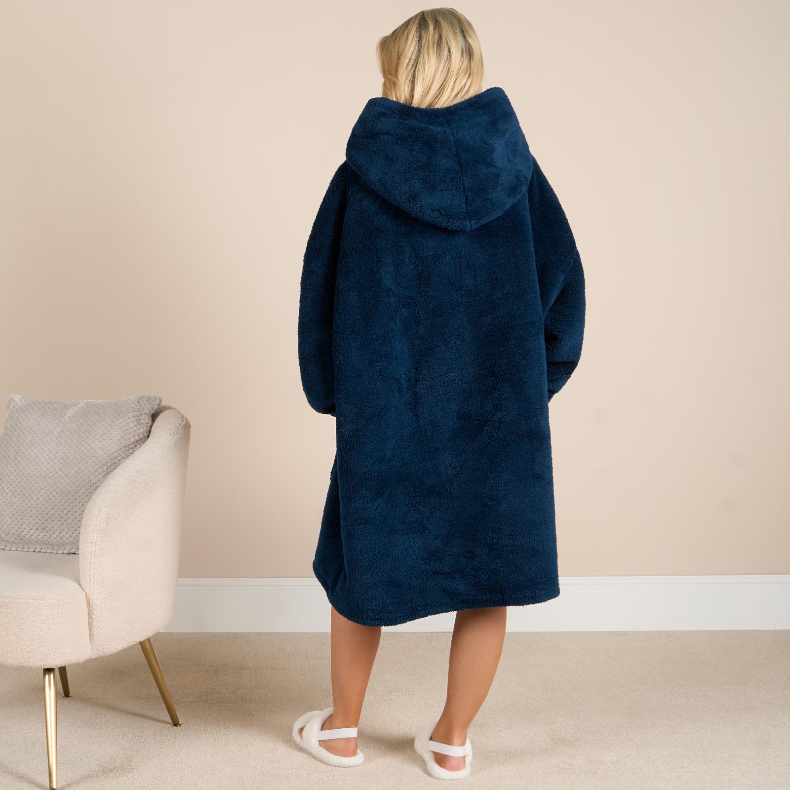 OHS Teddy Fleece Sherpa Lined Hooded Blanket Soft Oversized Adults Throw