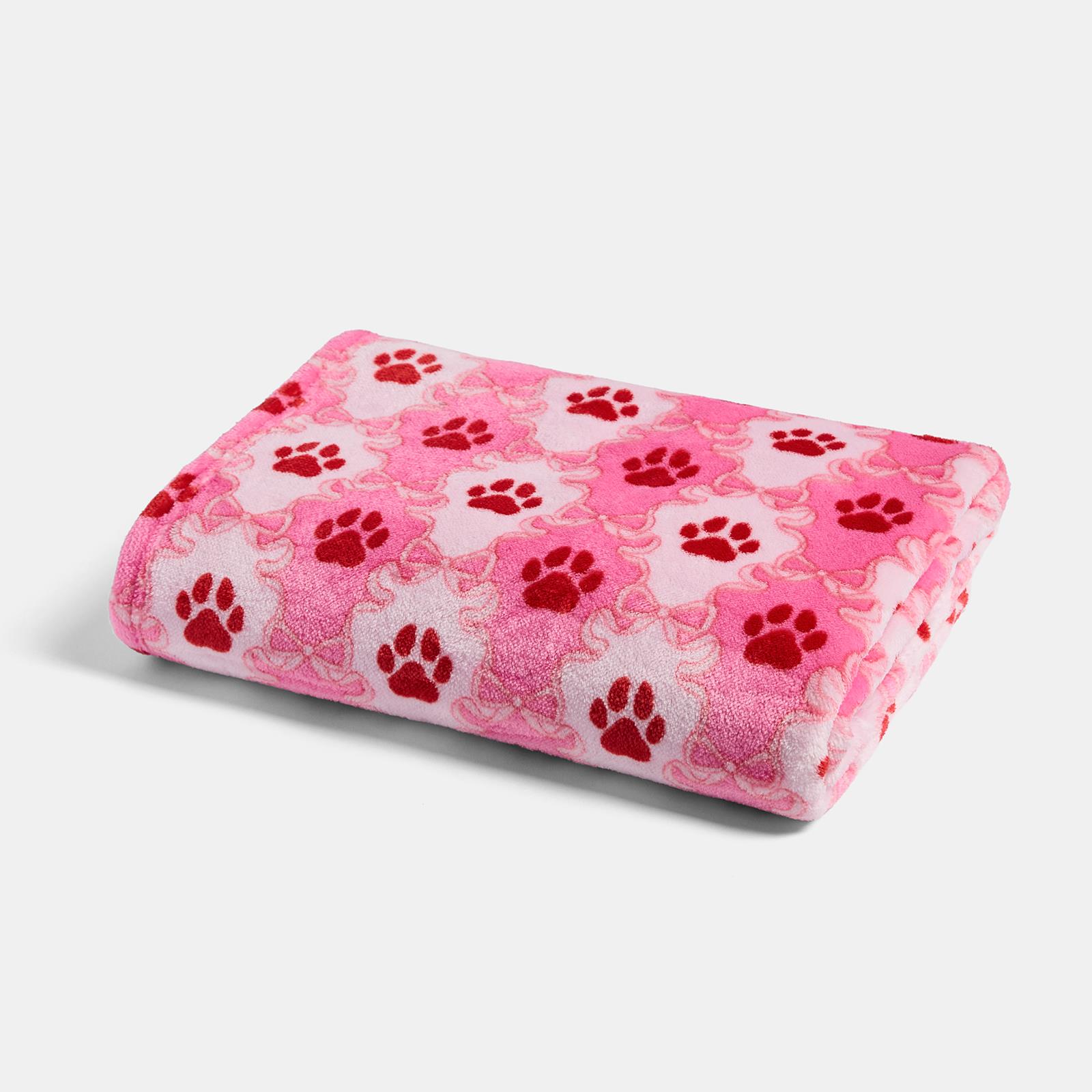 OHS Printed Pet Blanket Reversible Sherpa Fleece Dog Cats Thermal Calming Throw
